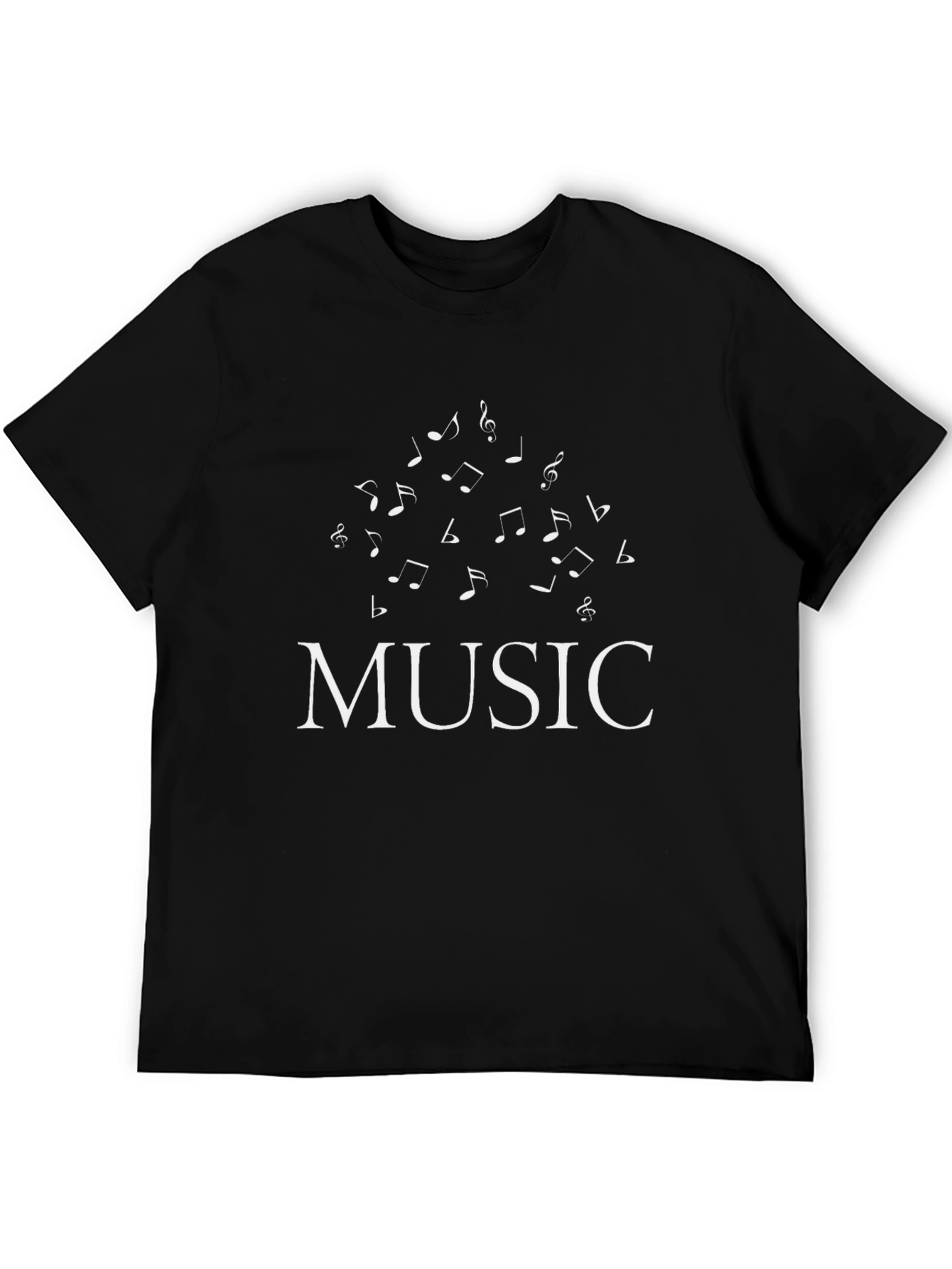 Music Notes Graphic Black T-Shirt