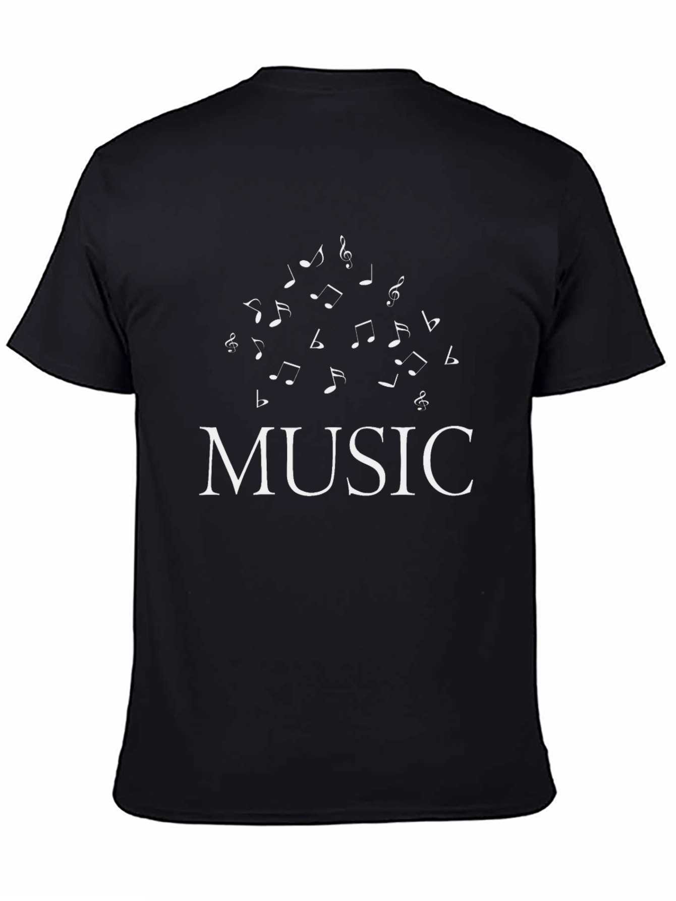 Music Notes Graphic Black T-Shirt