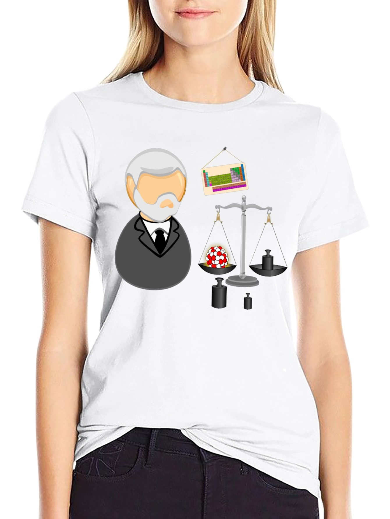 Science T-Shirt with Professor and Chemistry Elements