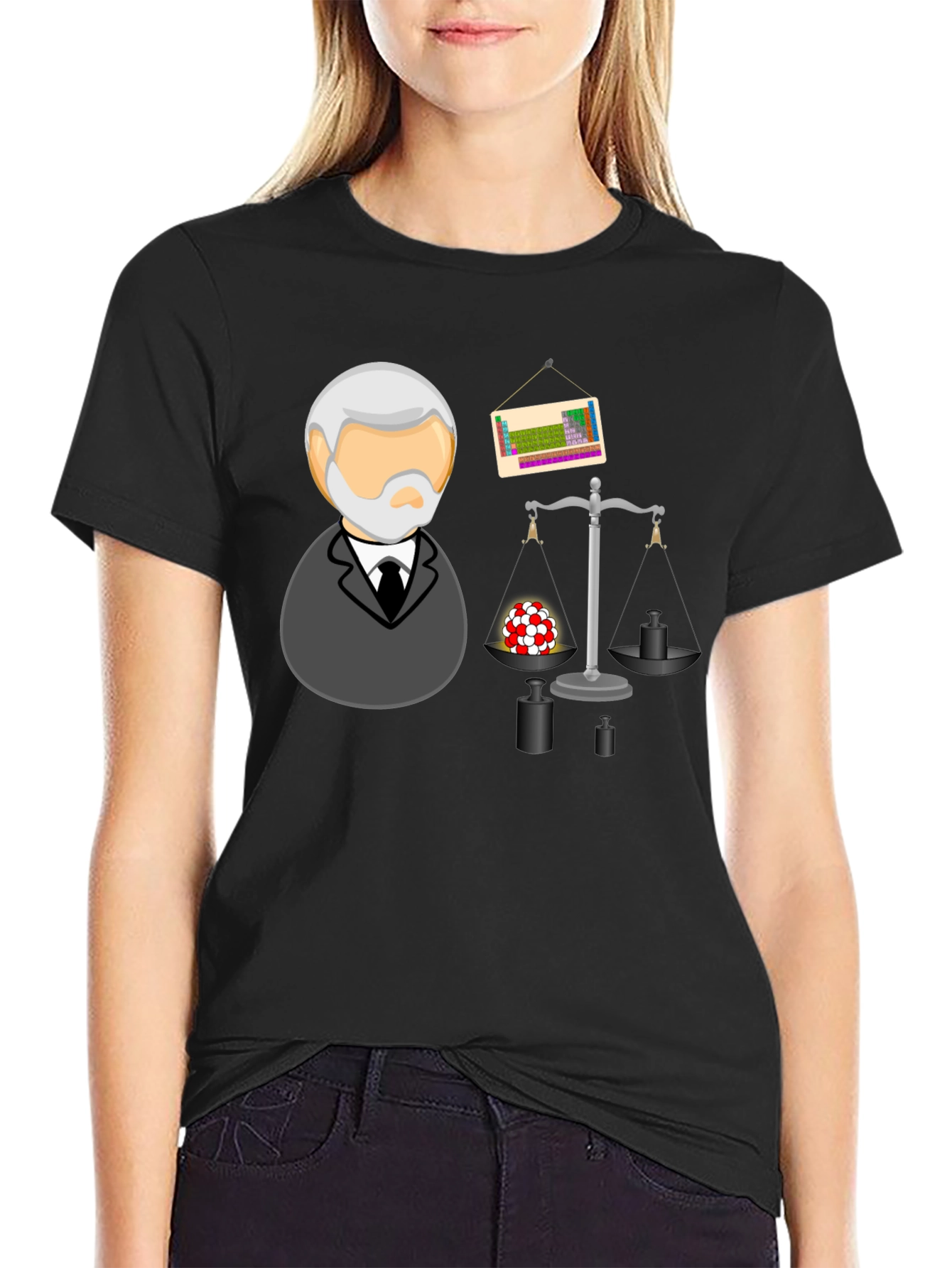 Science T-Shirt with Professor and Chemistry Elements