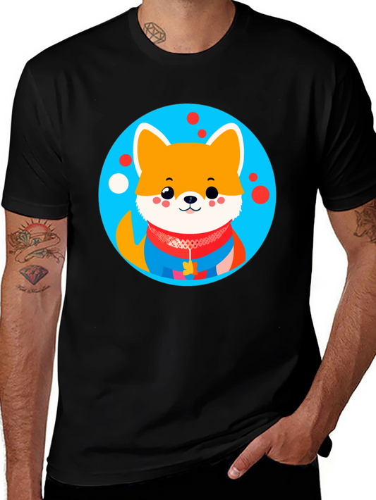 Cute Dog Graphic Tee - Black Crew Neck Unisex T-Shirt
