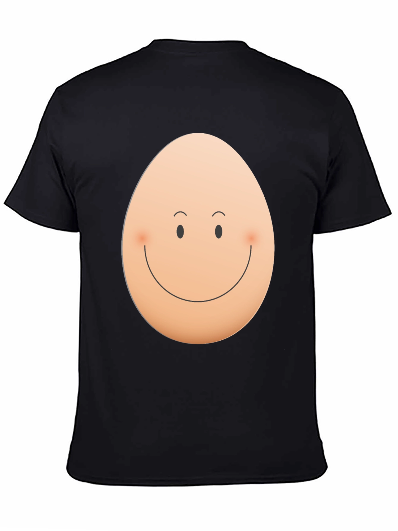 Funny Egg Face Graphic Black T-Shirt