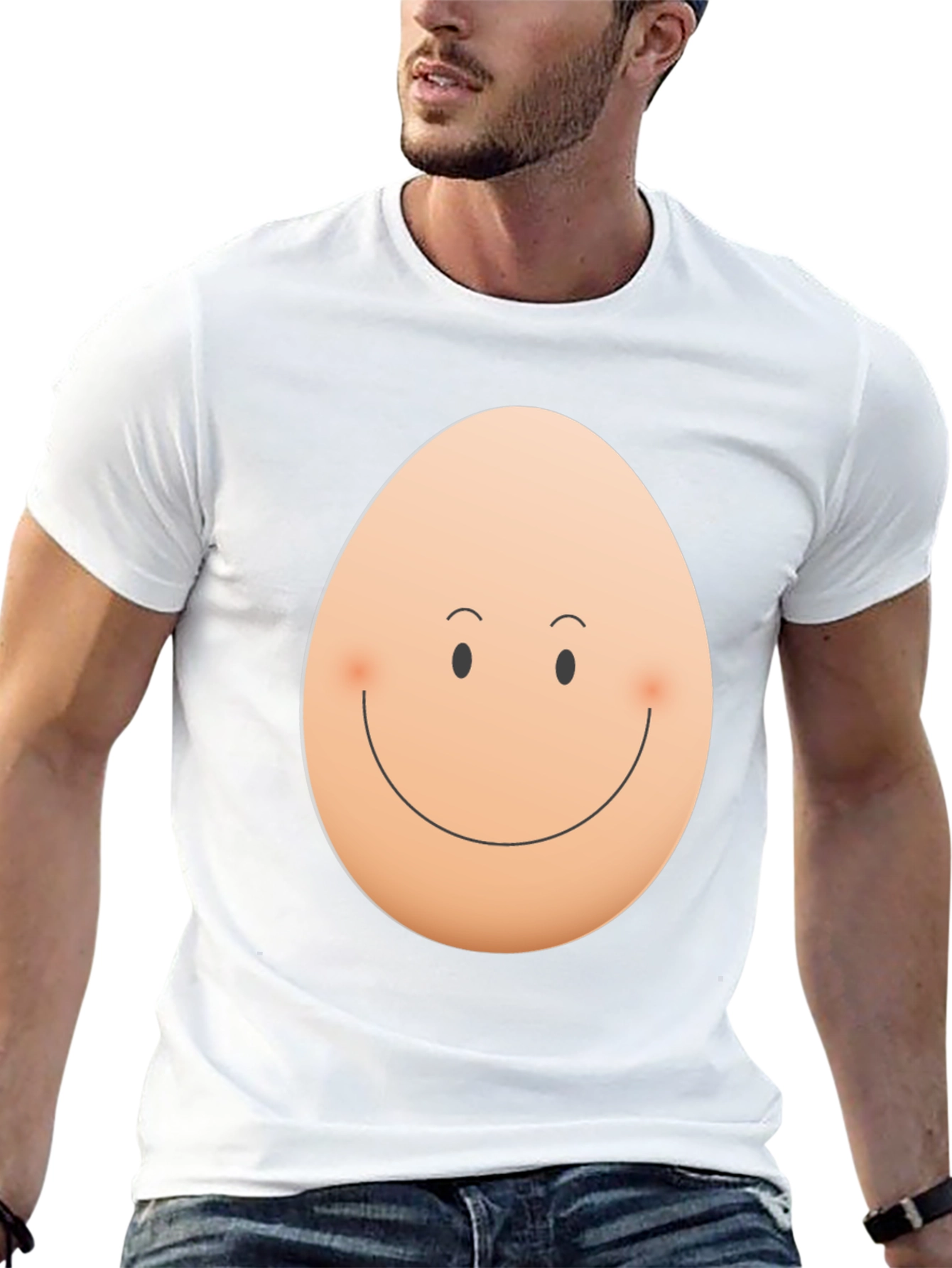 Funny Egg Face Graphic Black T-Shirt