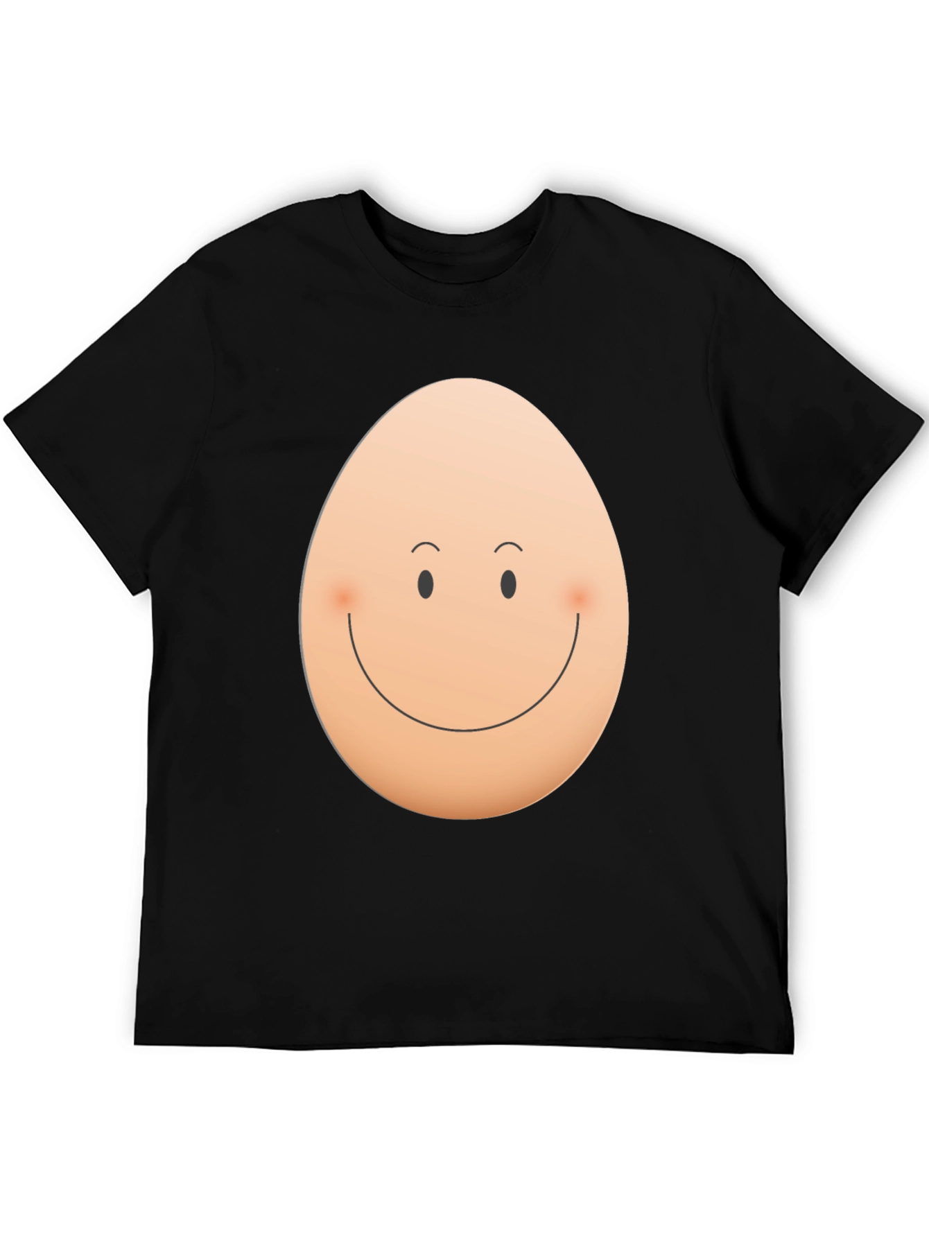Funny Egg Face Graphic Black T-Shirt