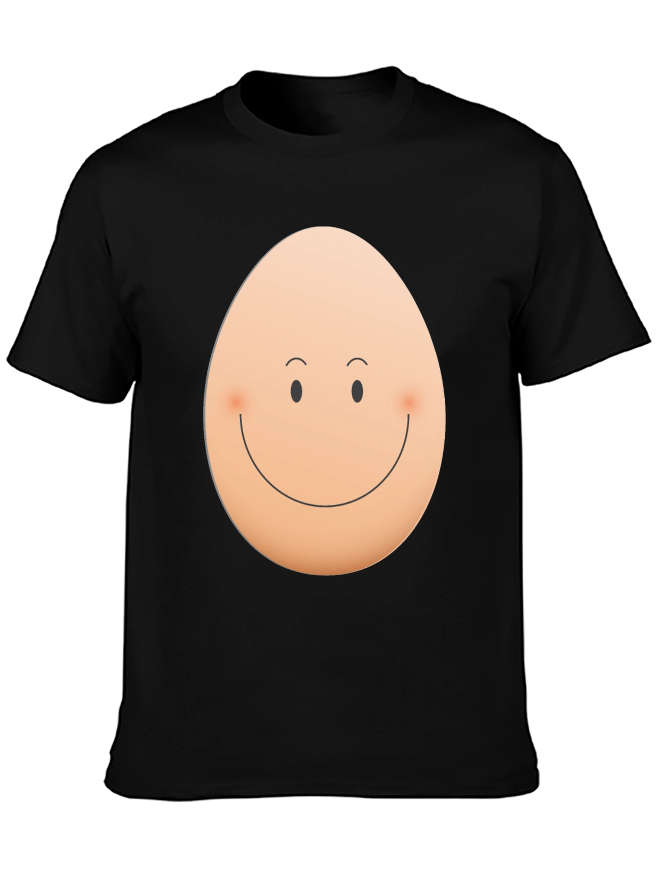 Funny Egg Face Graphic Black T-Shirt