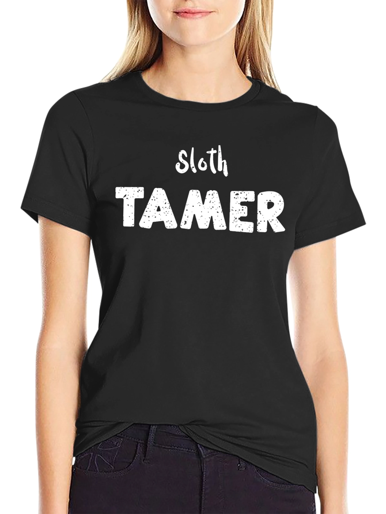 Sloth Tamer Graphic Tee - Black Cotton Blend