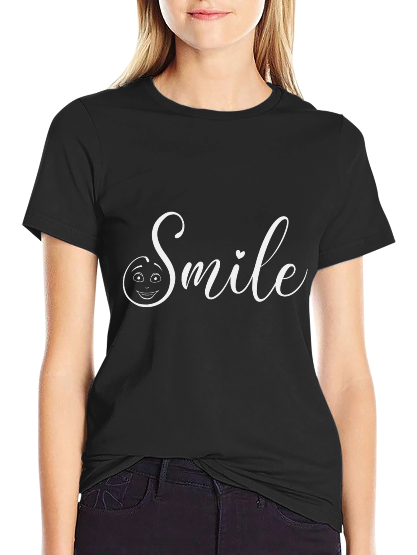 Smile Graphic Tee -  Unisex Black T-Shirt