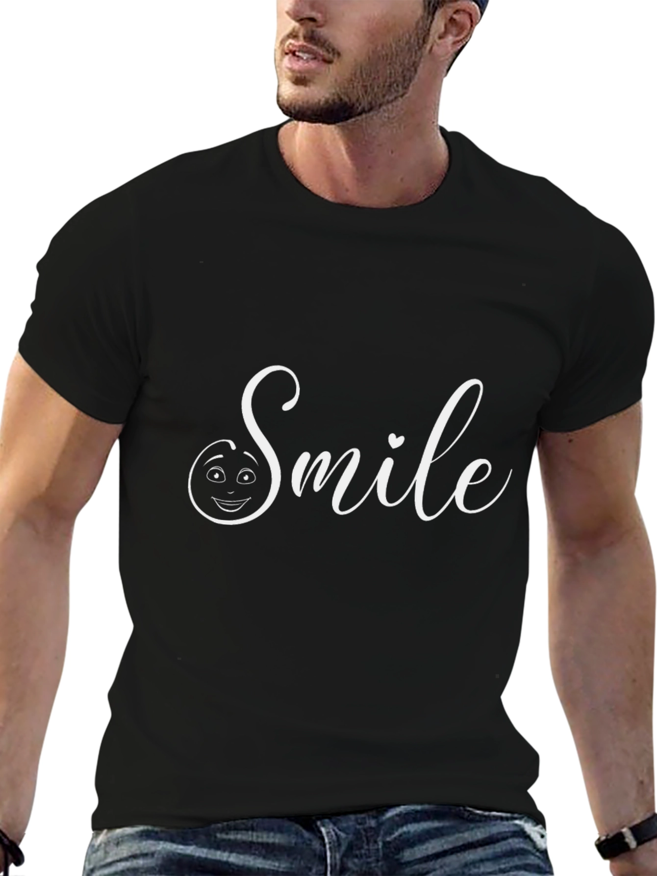 Smile Graphic Tee -  Unisex Black T-Shirt