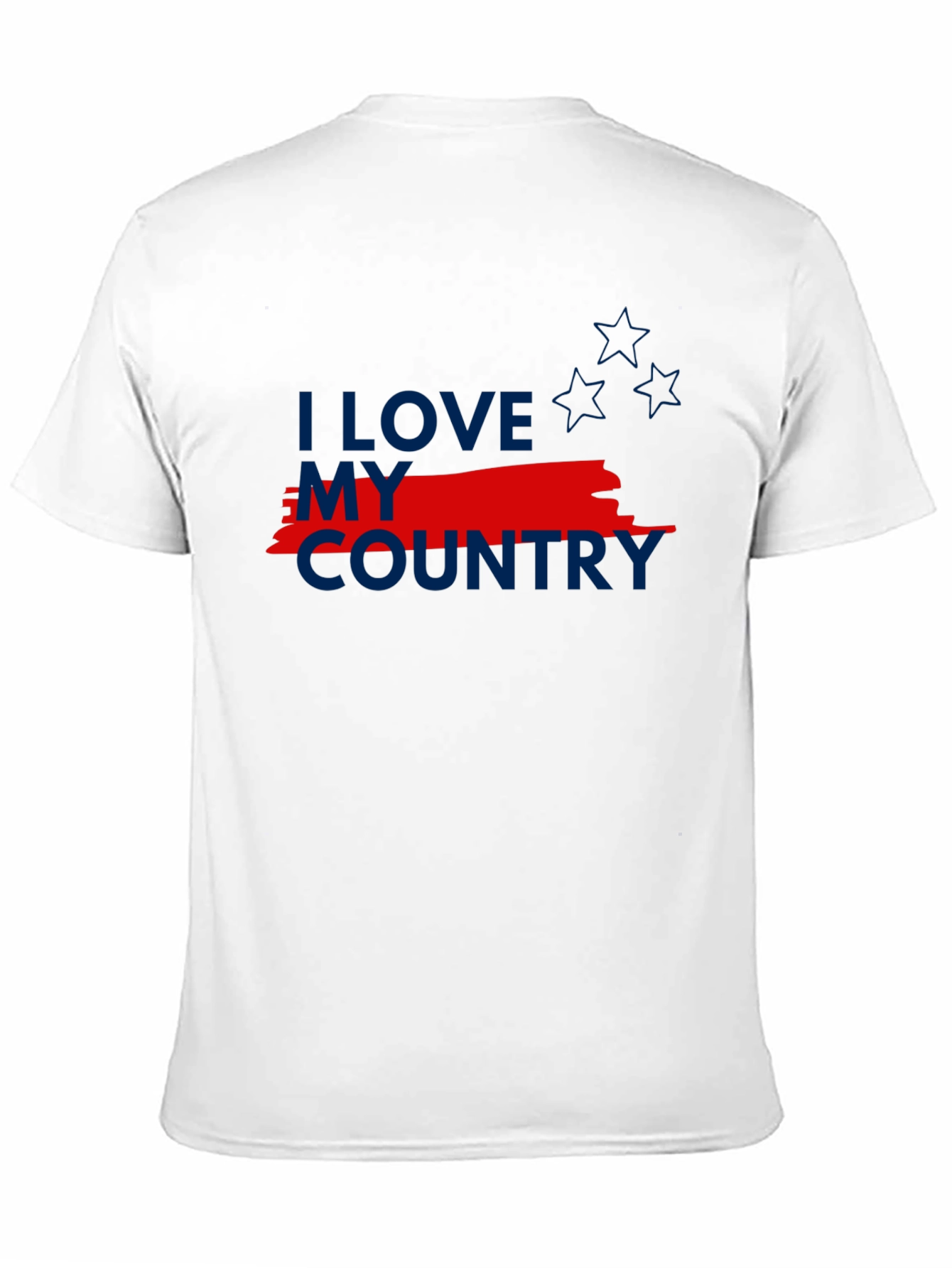 I Love My Country Patriotic Graphic Tee - Black
