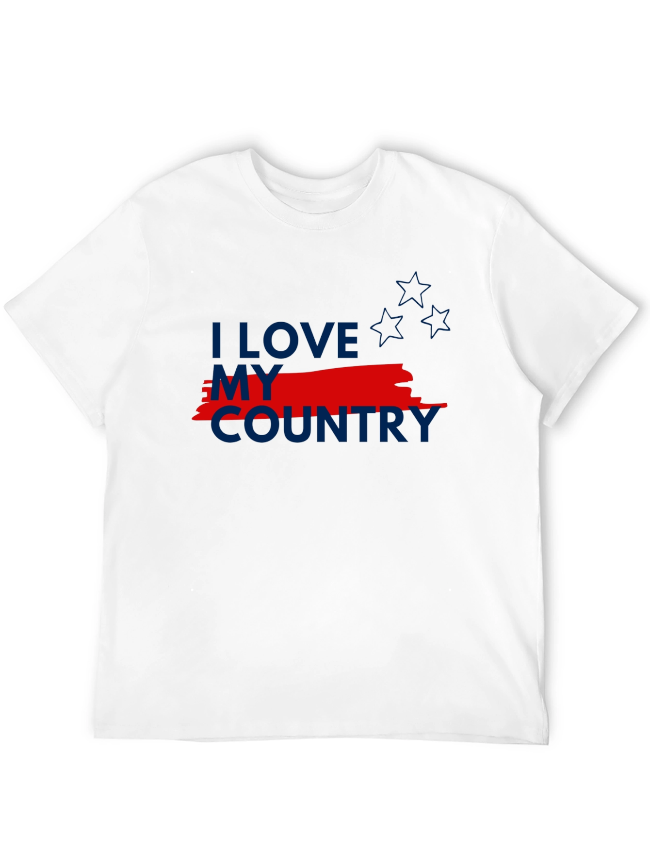I Love My Country Patriotic Graphic Tee - Black