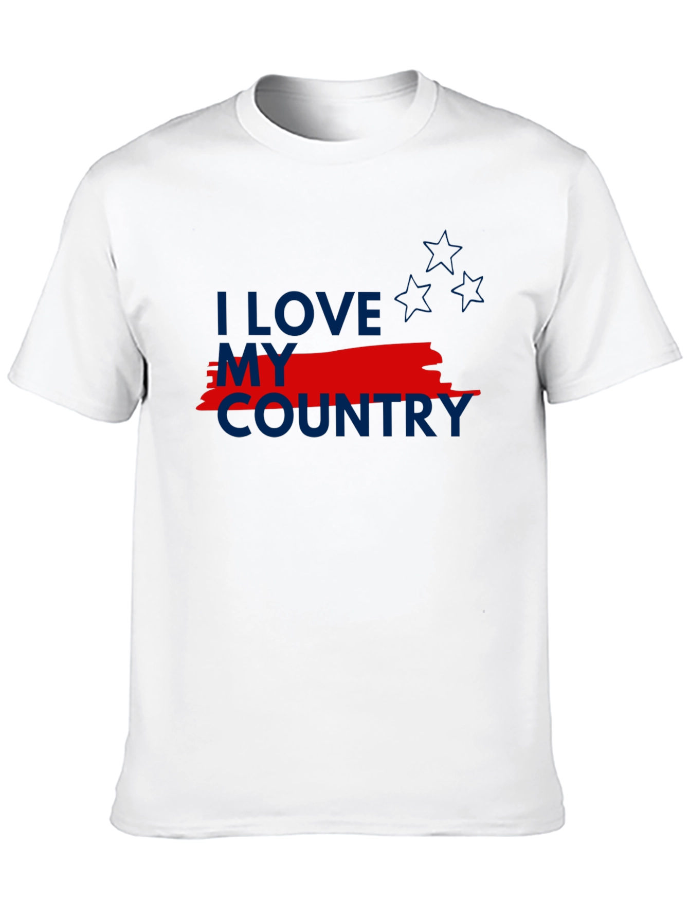 I Love My Country Patriotic Graphic Tee - Black