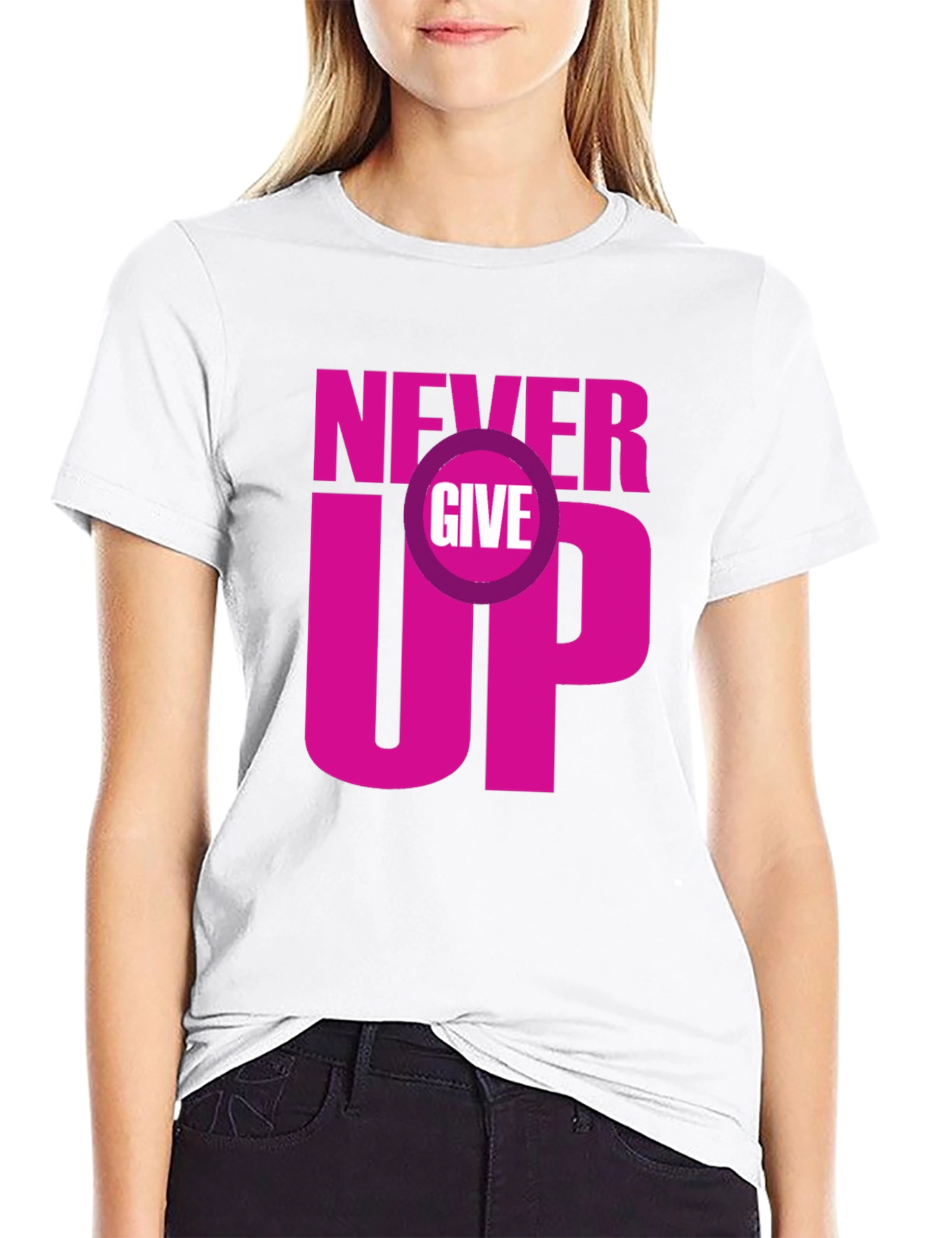Never Give Up Graphic Tee - Motivational T-Shirt