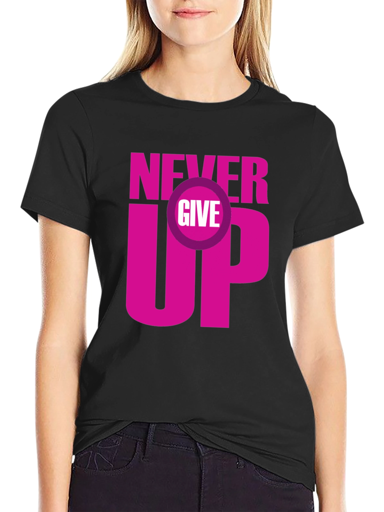 Never Give Up Graphic Tee - Motivational T-Shirt