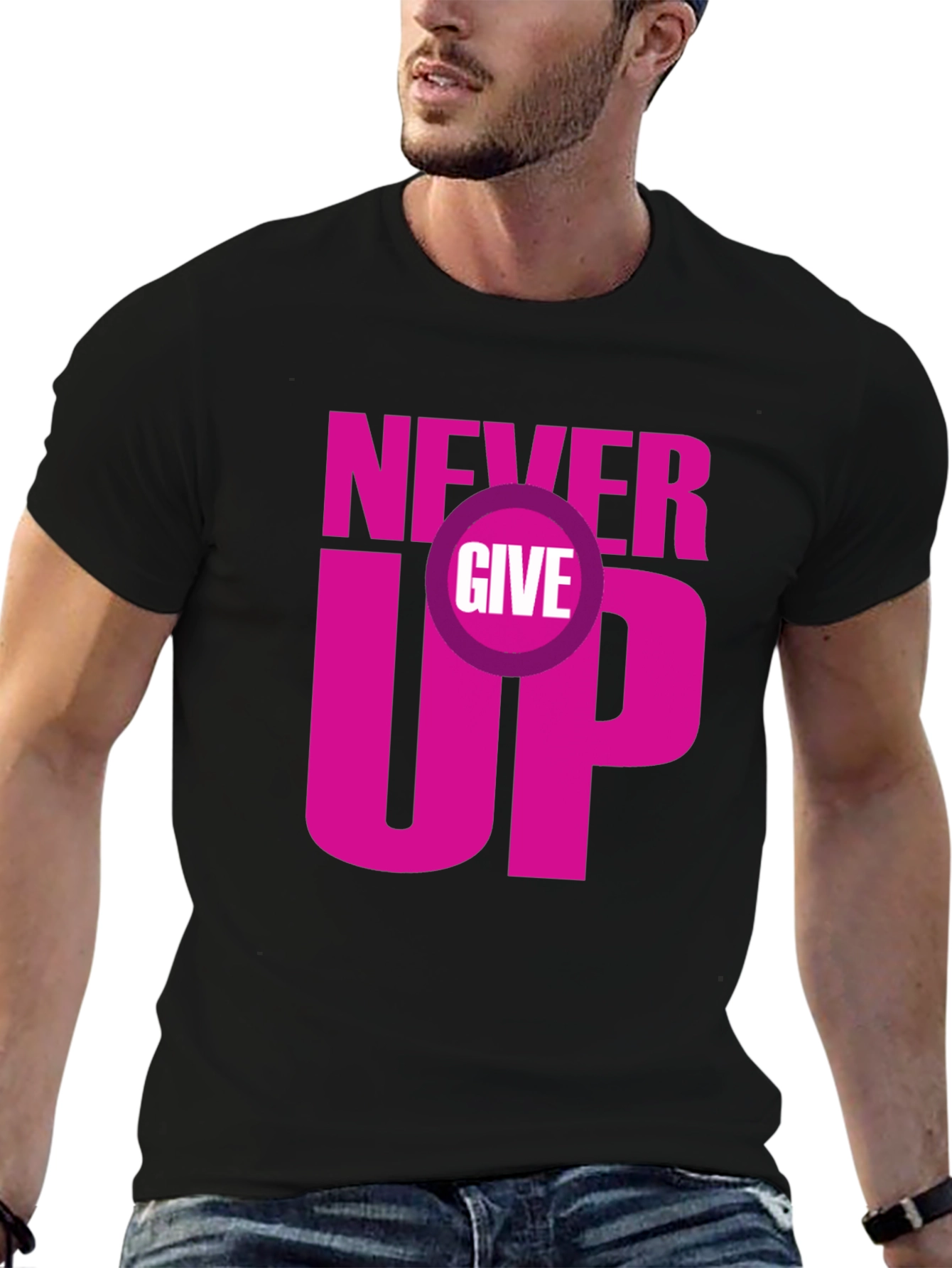 Never Give Up Graphic Tee - Motivational T-Shirt