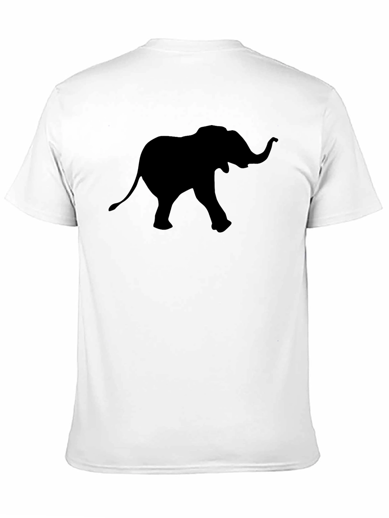 Mens Black T-Shirt with Elephant Graphic Tee