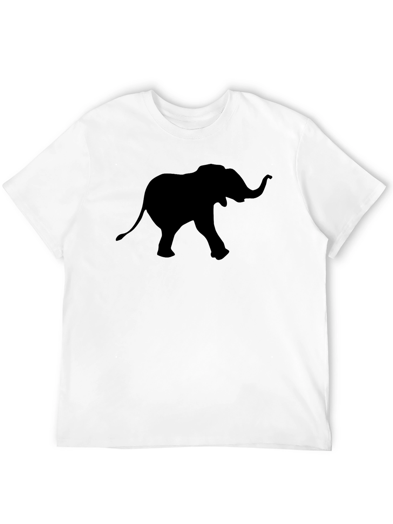 Mens Black T-Shirt with Elephant Graphic Tee