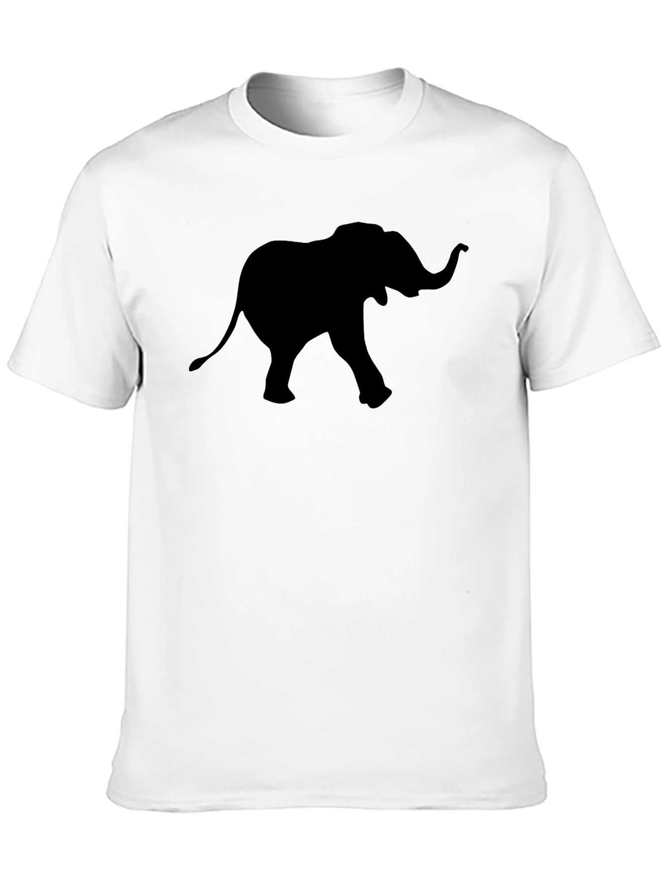 Mens Black T-Shirt with Elephant Graphic Tee