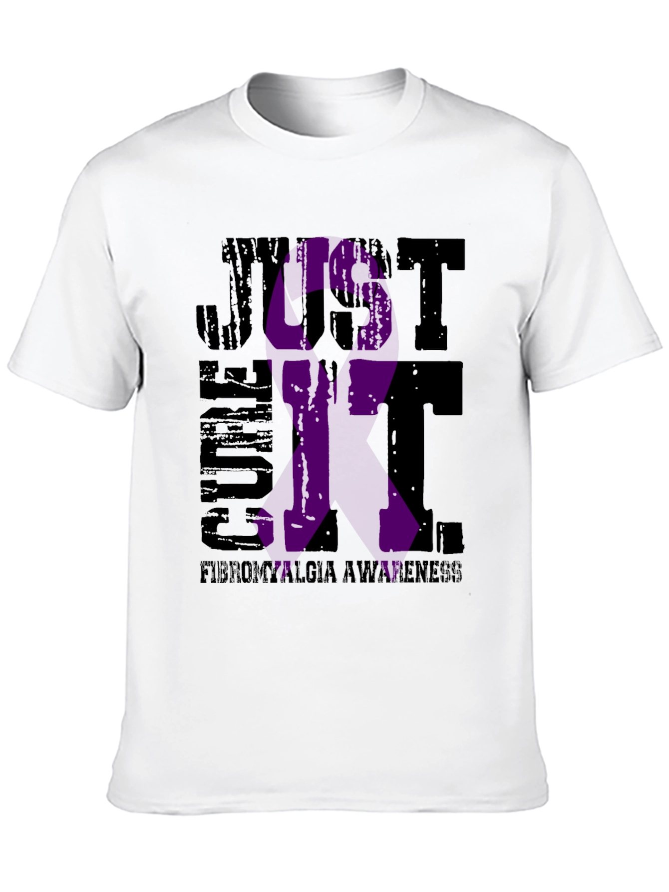 Fibromyalgia Awareness T-Shirt - Just Cure It Ribbon