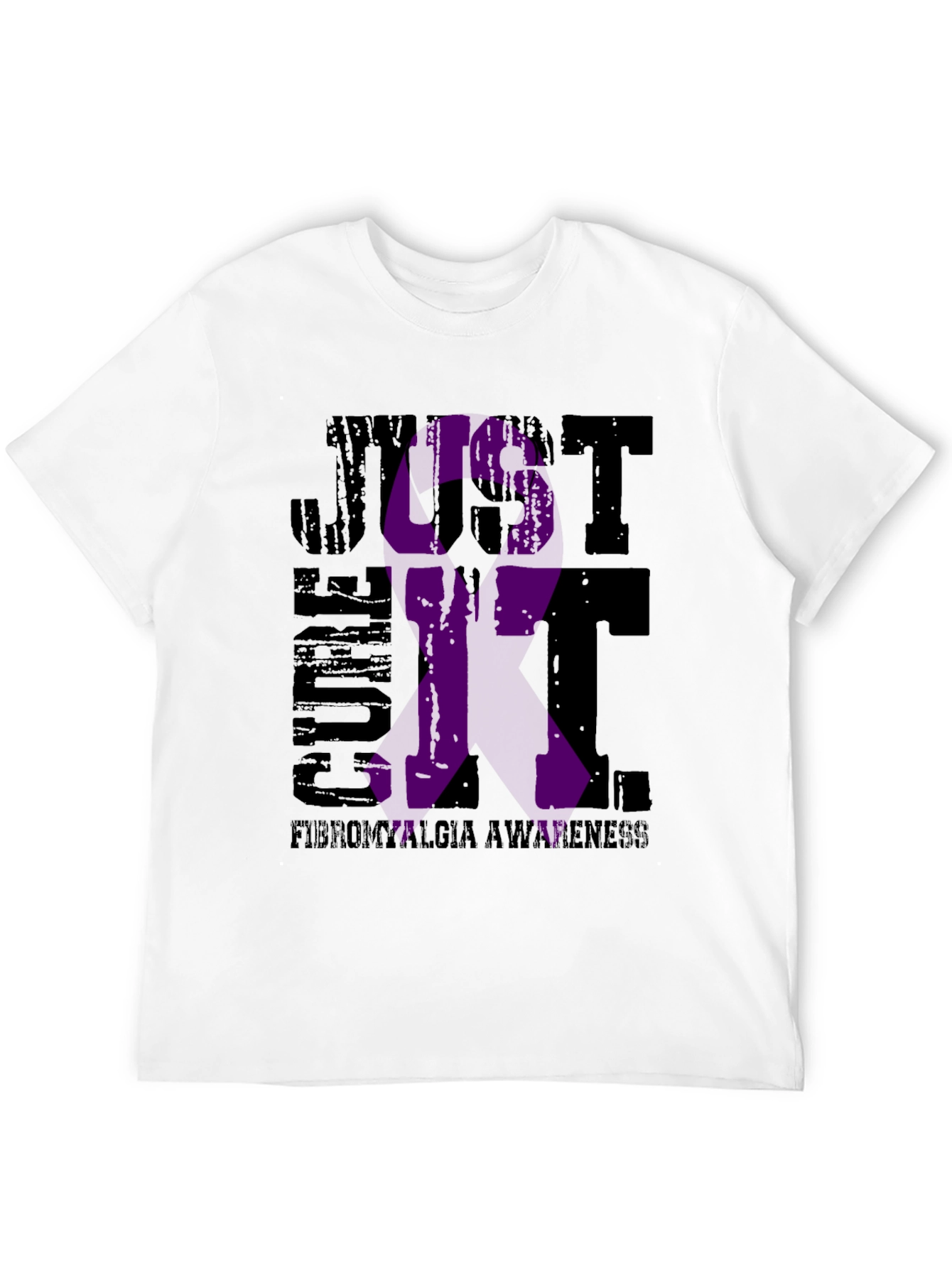 Fibromyalgia Awareness T-Shirt - Just Cure It Ribbon