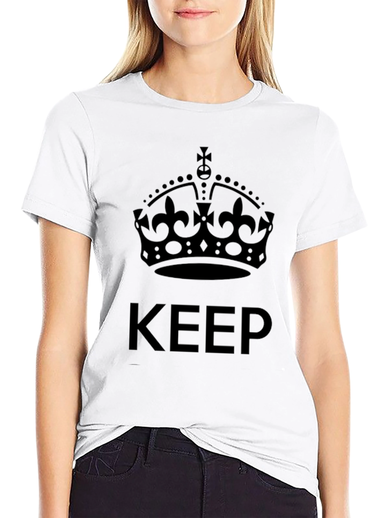 Keep Calm Crown Graphic Tee - Mens Black T-Shirt