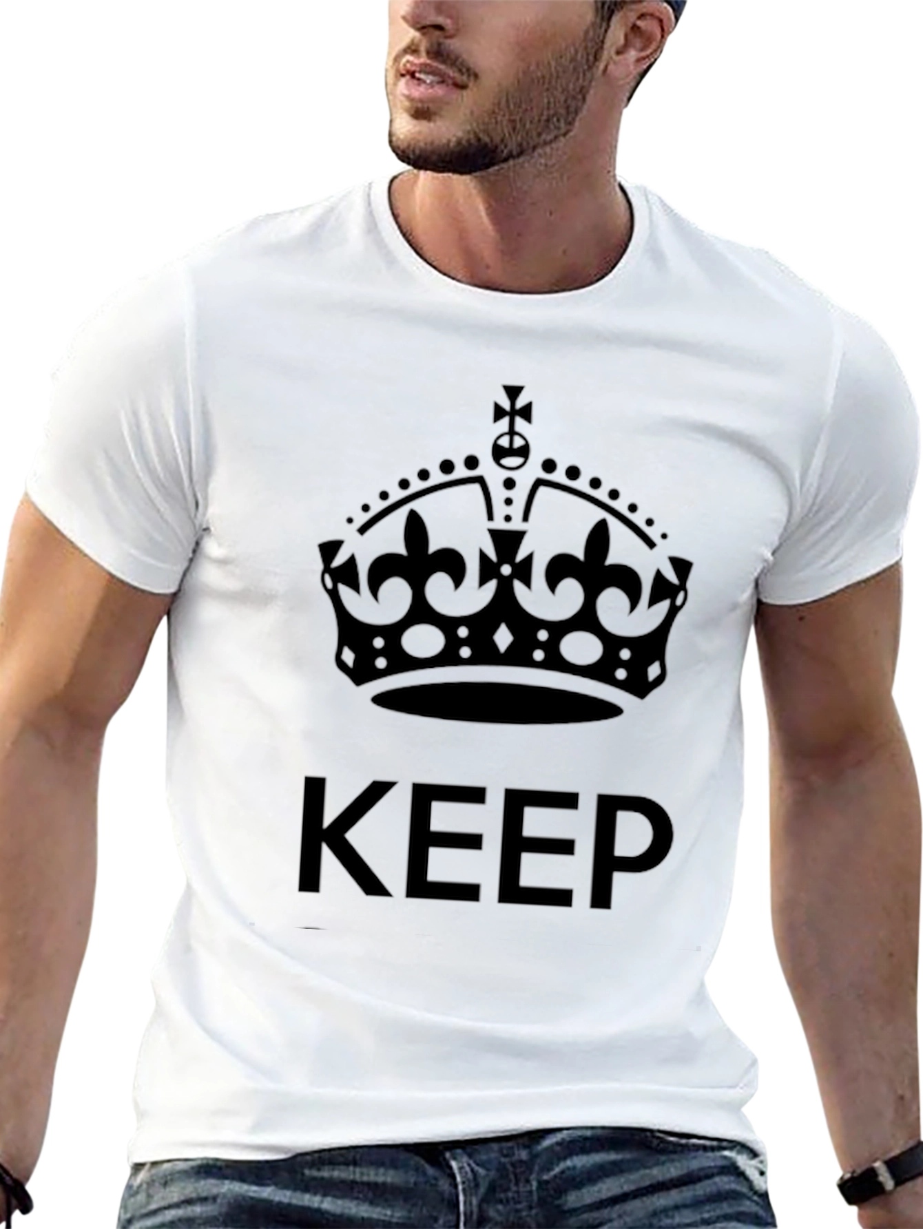 Keep Calm Crown Graphic Tee - Mens Black T-Shirt