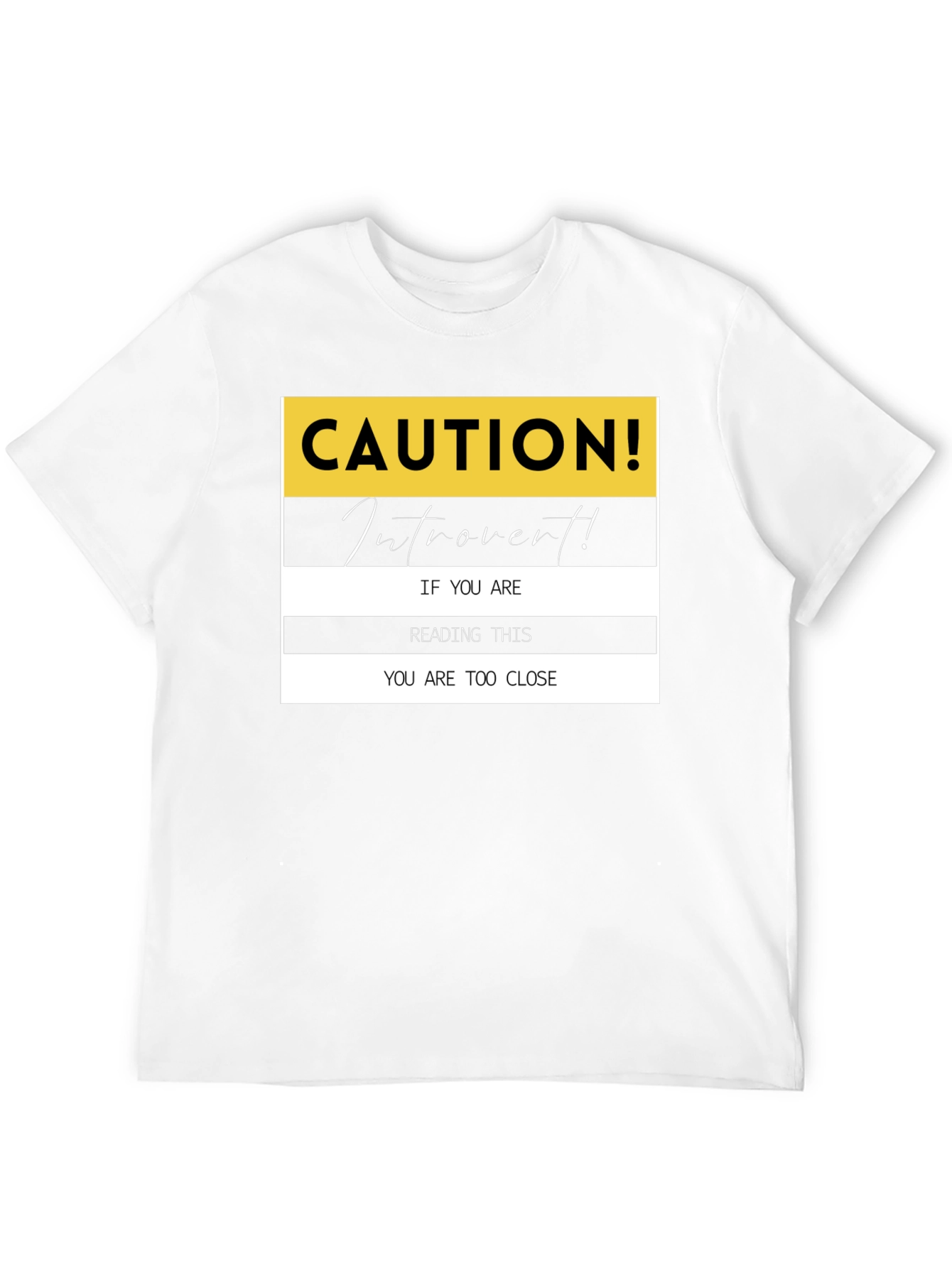 Caution Introvert T-Shirt: Funny Sarcastic Tee