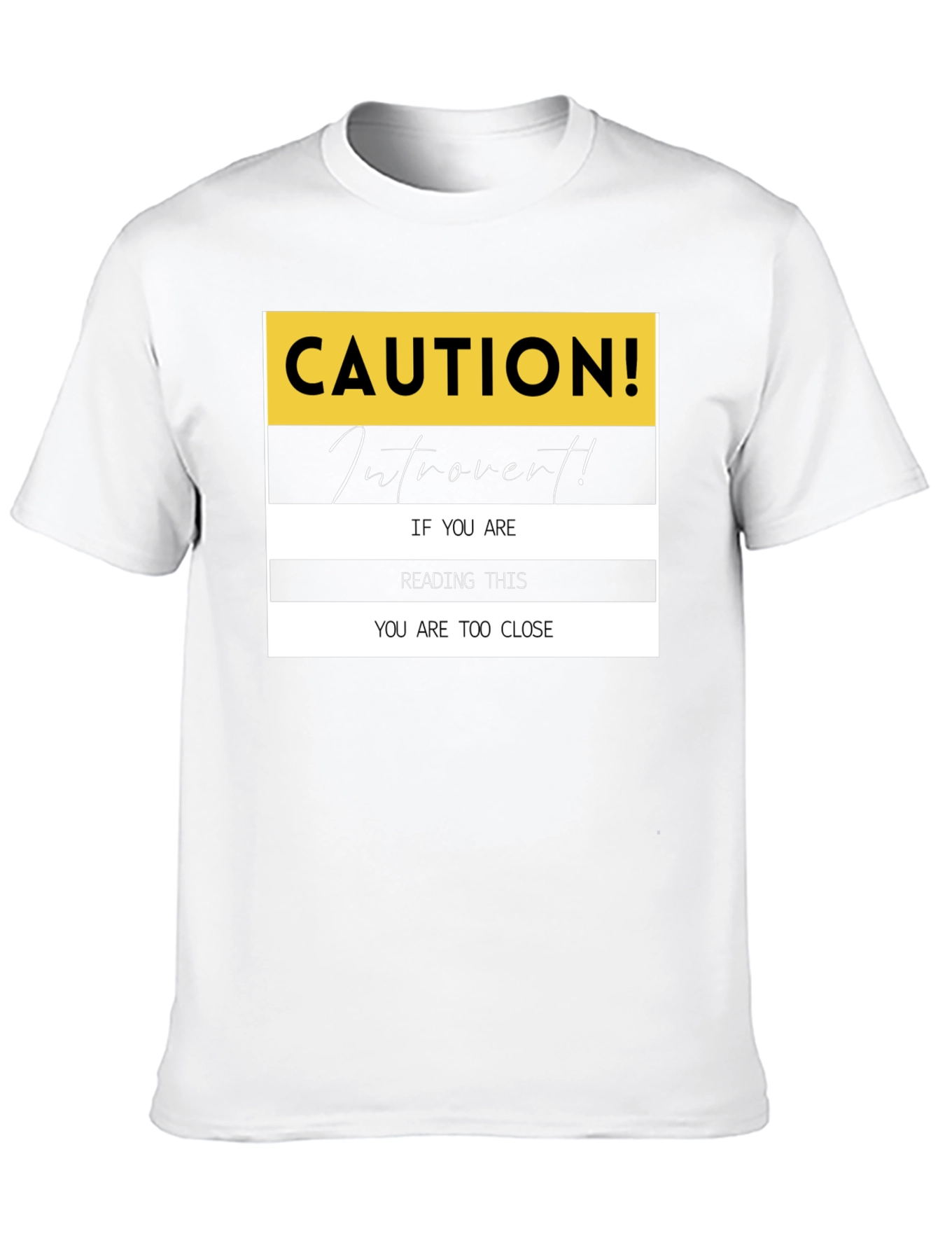 Caution Introvert T-Shirt: Funny Sarcastic Tee