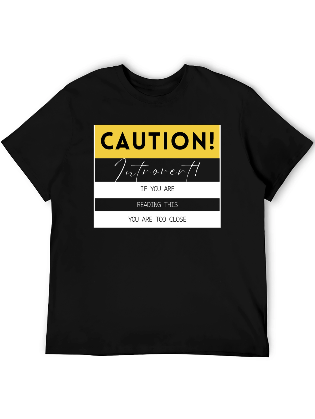 Caution Introvert T-Shirt: Funny Sarcastic Tee