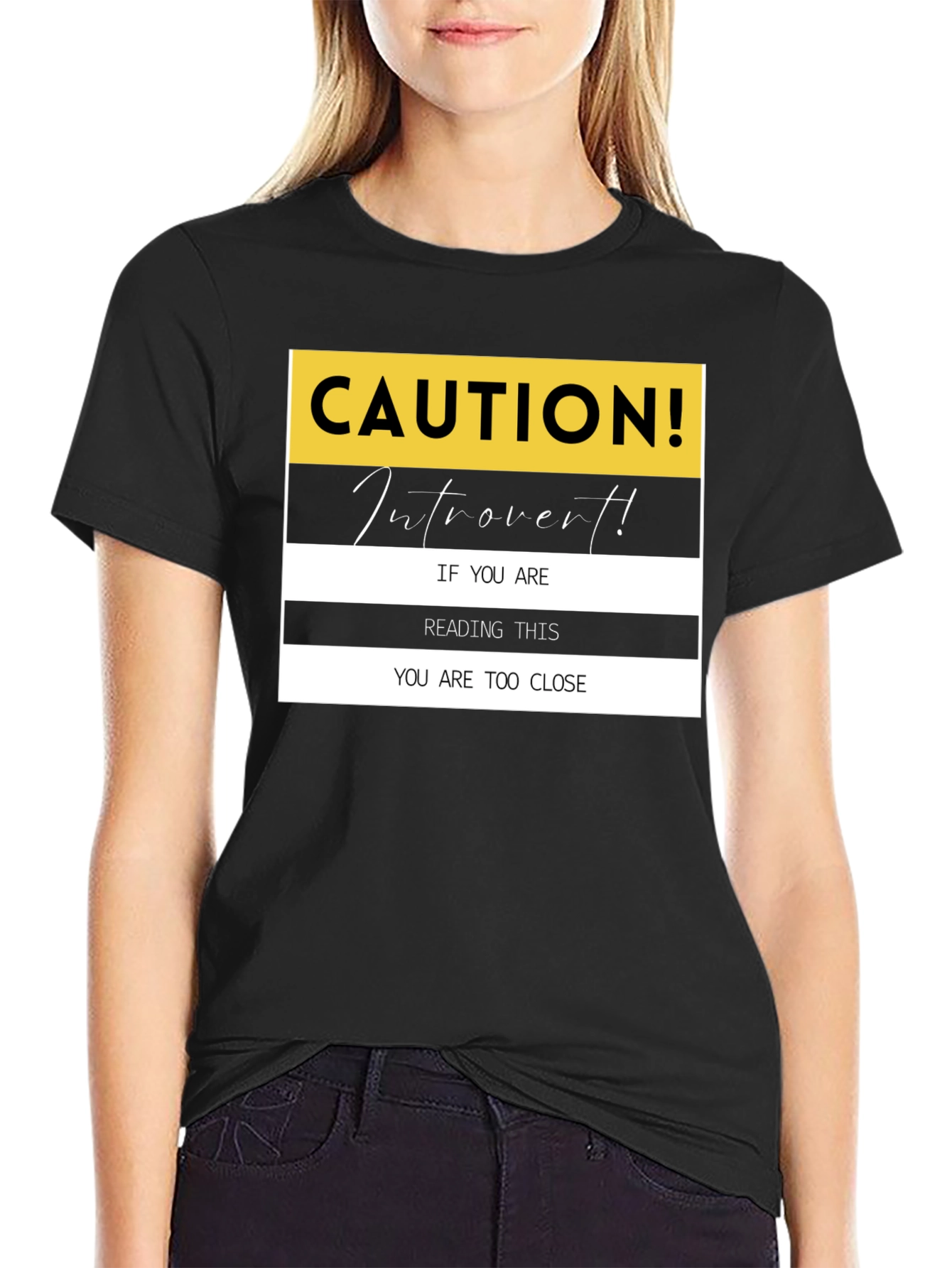 Caution Introvert T-Shirt: Funny Sarcastic Tee