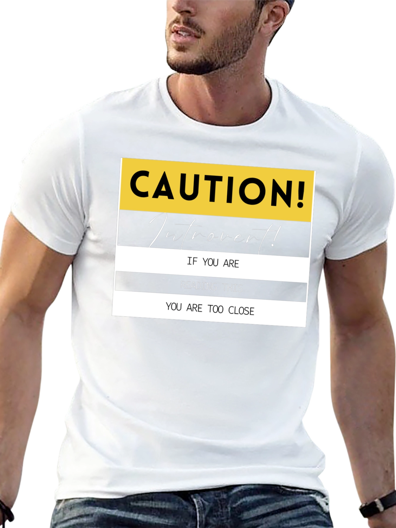 Caution Introvert T-Shirt: Funny Sarcastic Tee