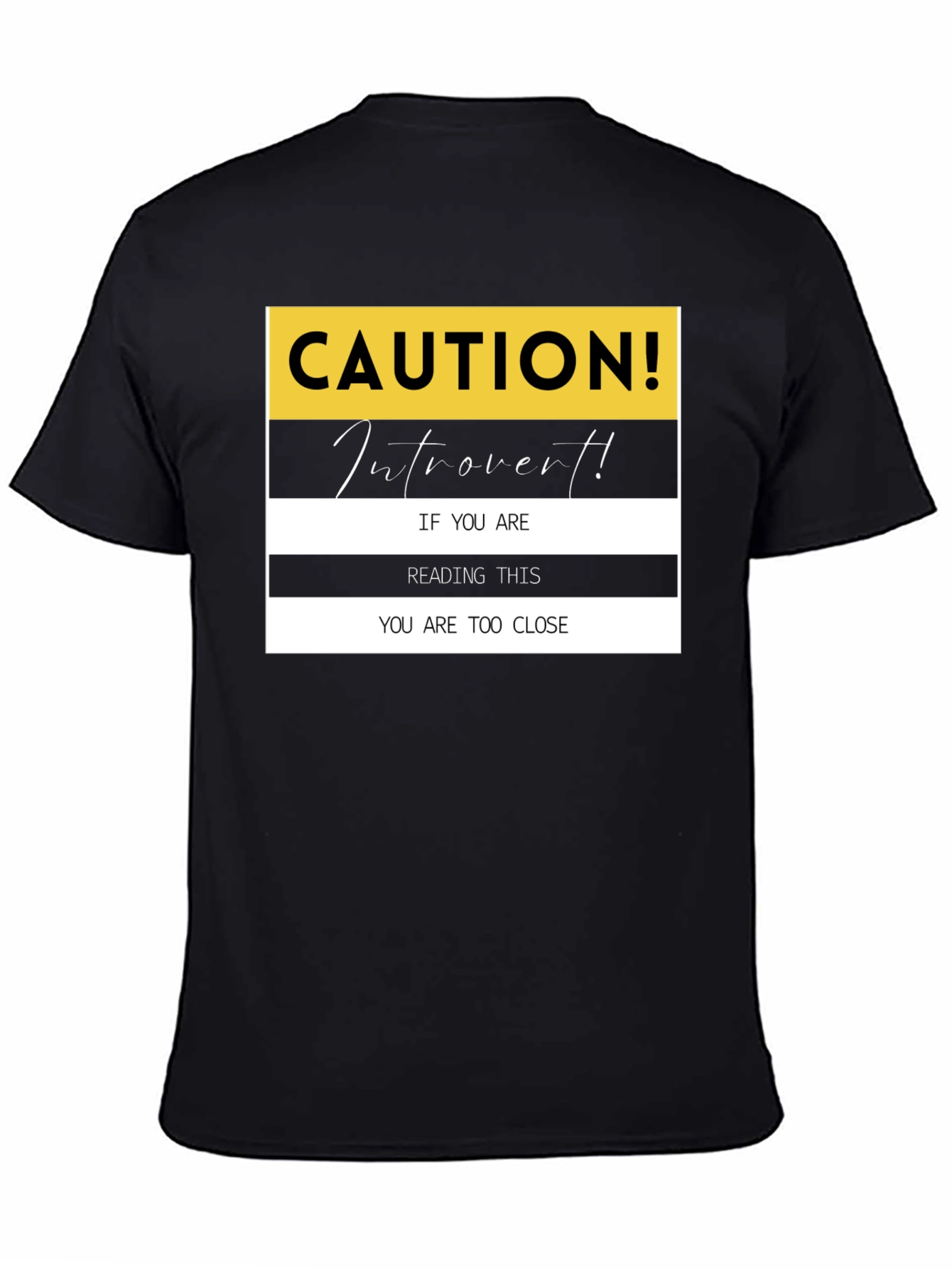 Caution Introvert T-Shirt: Funny Sarcastic Tee