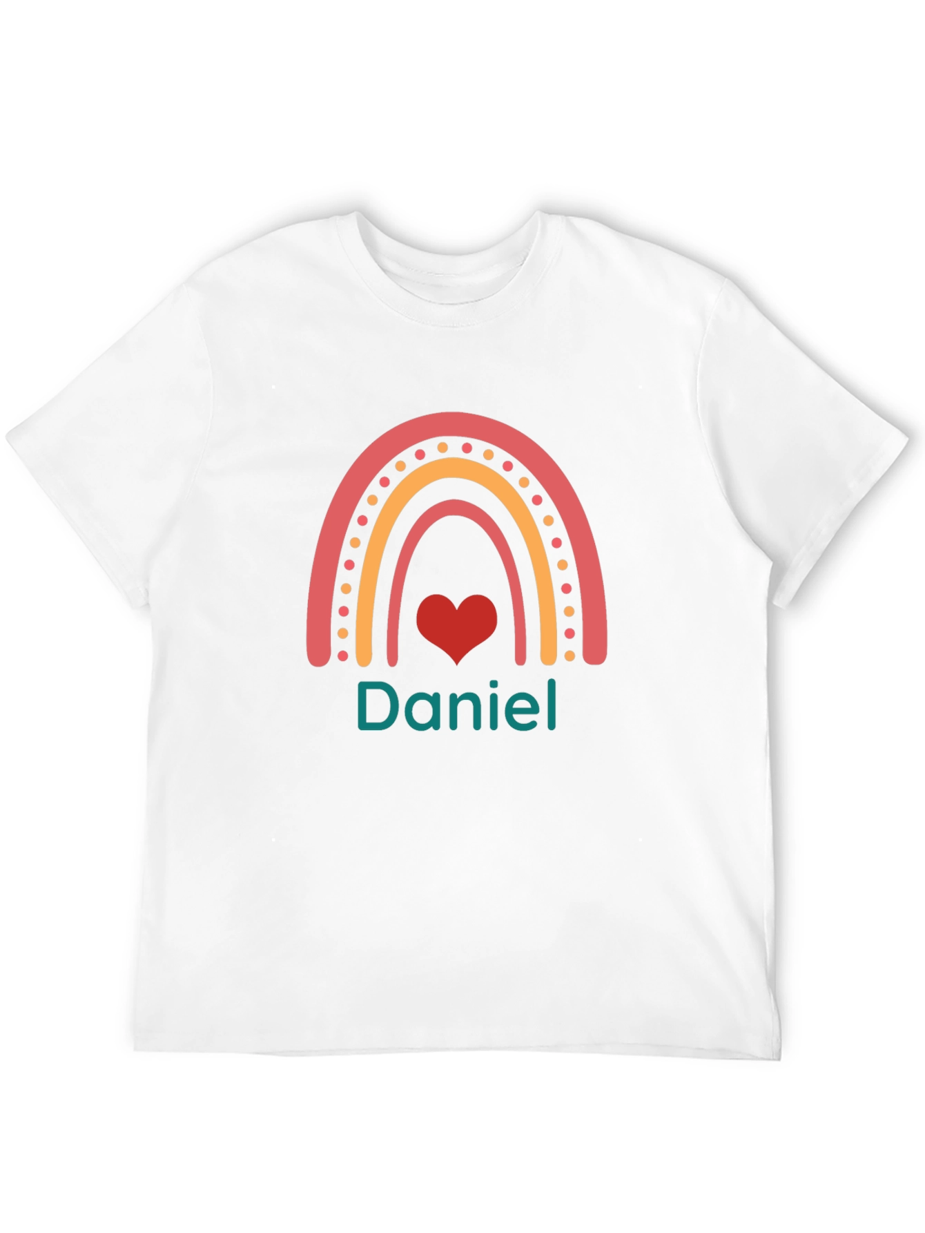 Personalized Rainbow Heart T-Shirt - Daniel