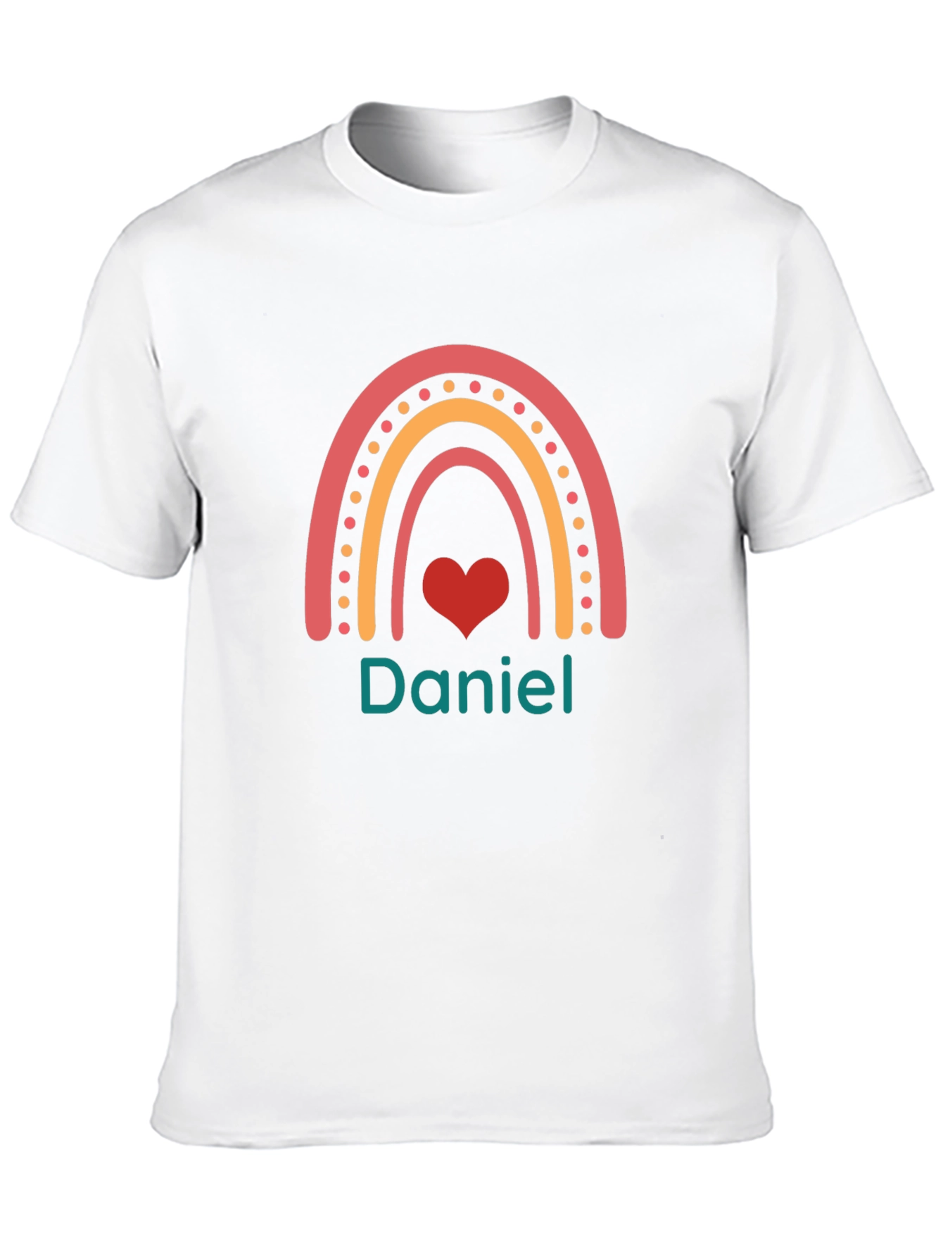 Personalized Rainbow Heart T-Shirt - Daniel