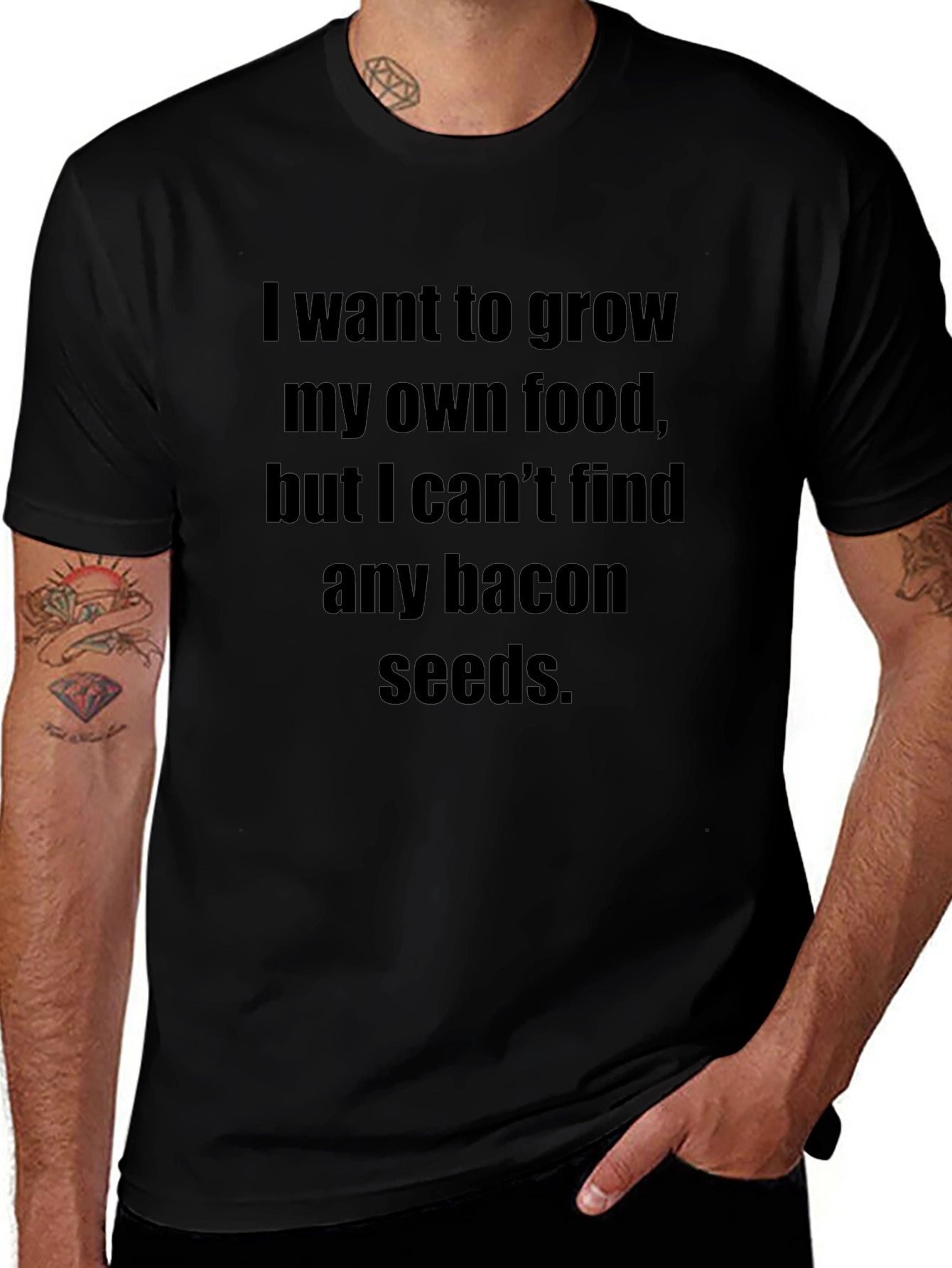 Funny Bacon Seeds T-Shirt: Grow Your Own Food!