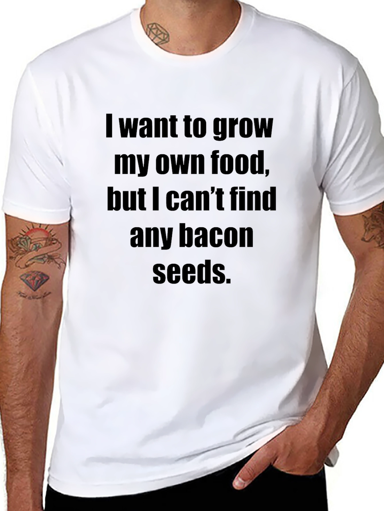 Funny Bacon Seeds T-Shirt: Grow Your Own Food!