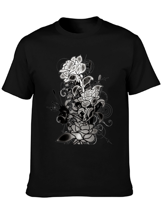 Floral Graphic T-Shirt - Mens Black Tee