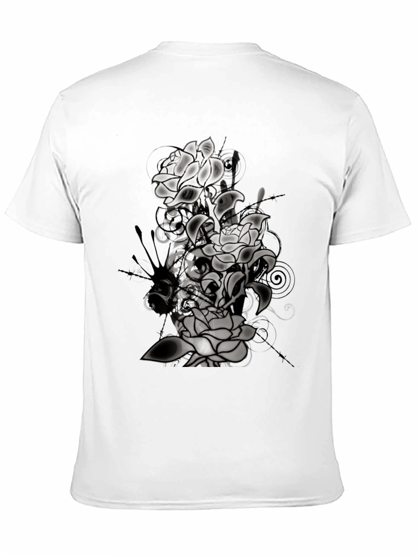 Floral Graphic T-Shirt - Mens Black Tee