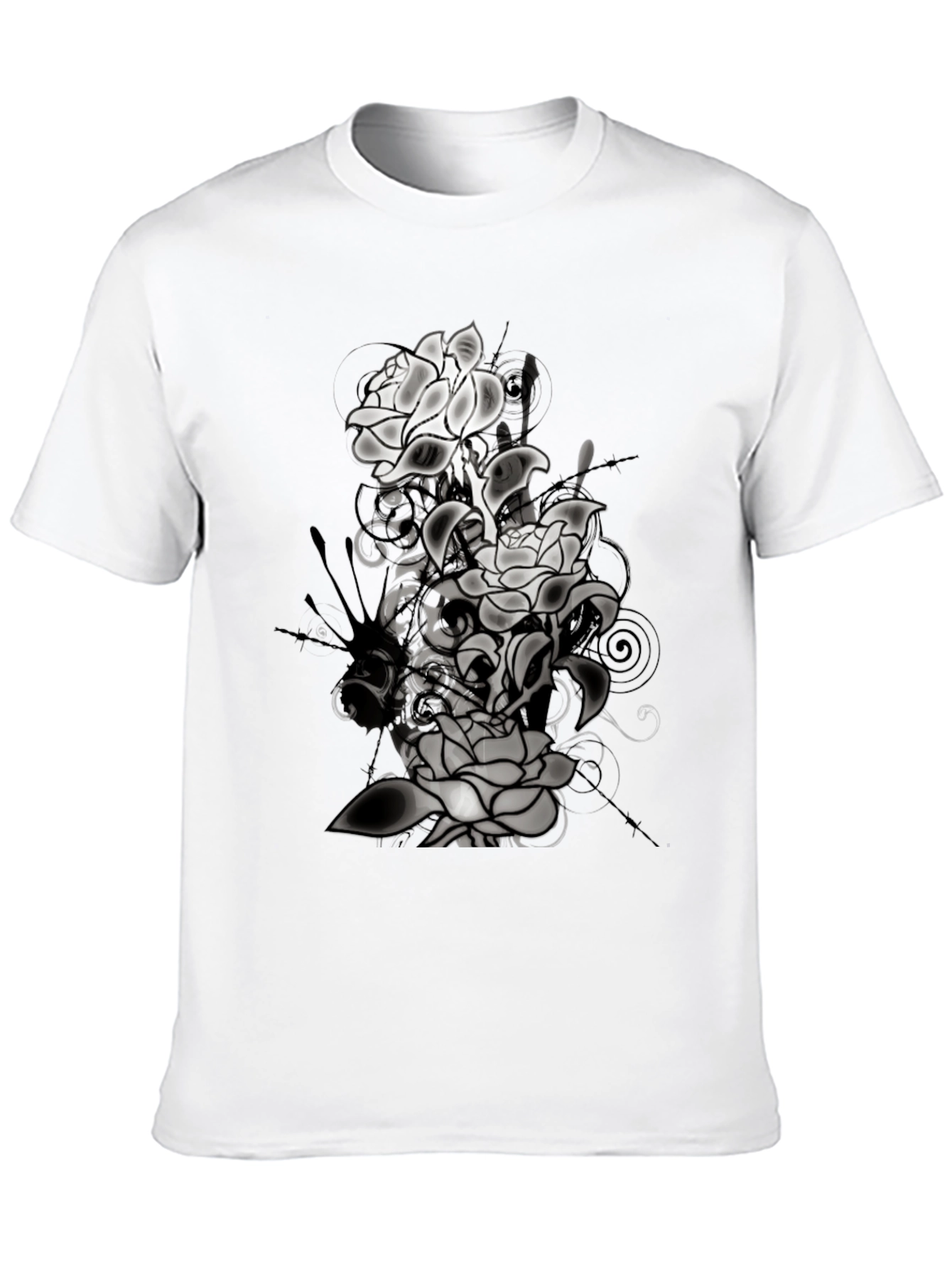 Floral Graphic T-Shirt - Mens Black Tee