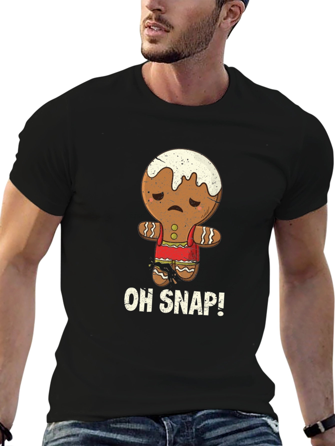 Oh Snap! Funny Gingerbread Man Graphic Tee