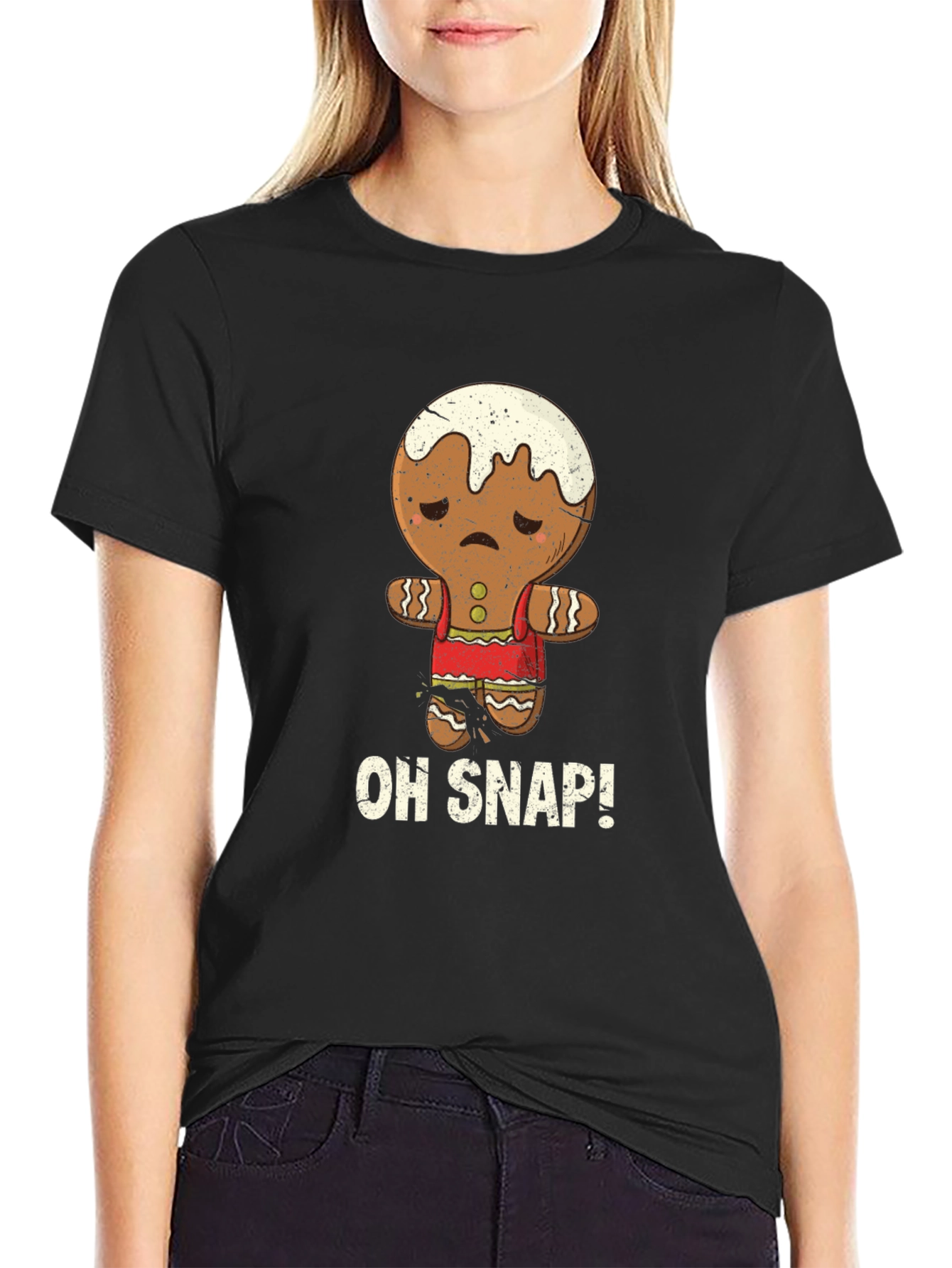 Oh Snap! Funny Gingerbread Man Graphic Tee