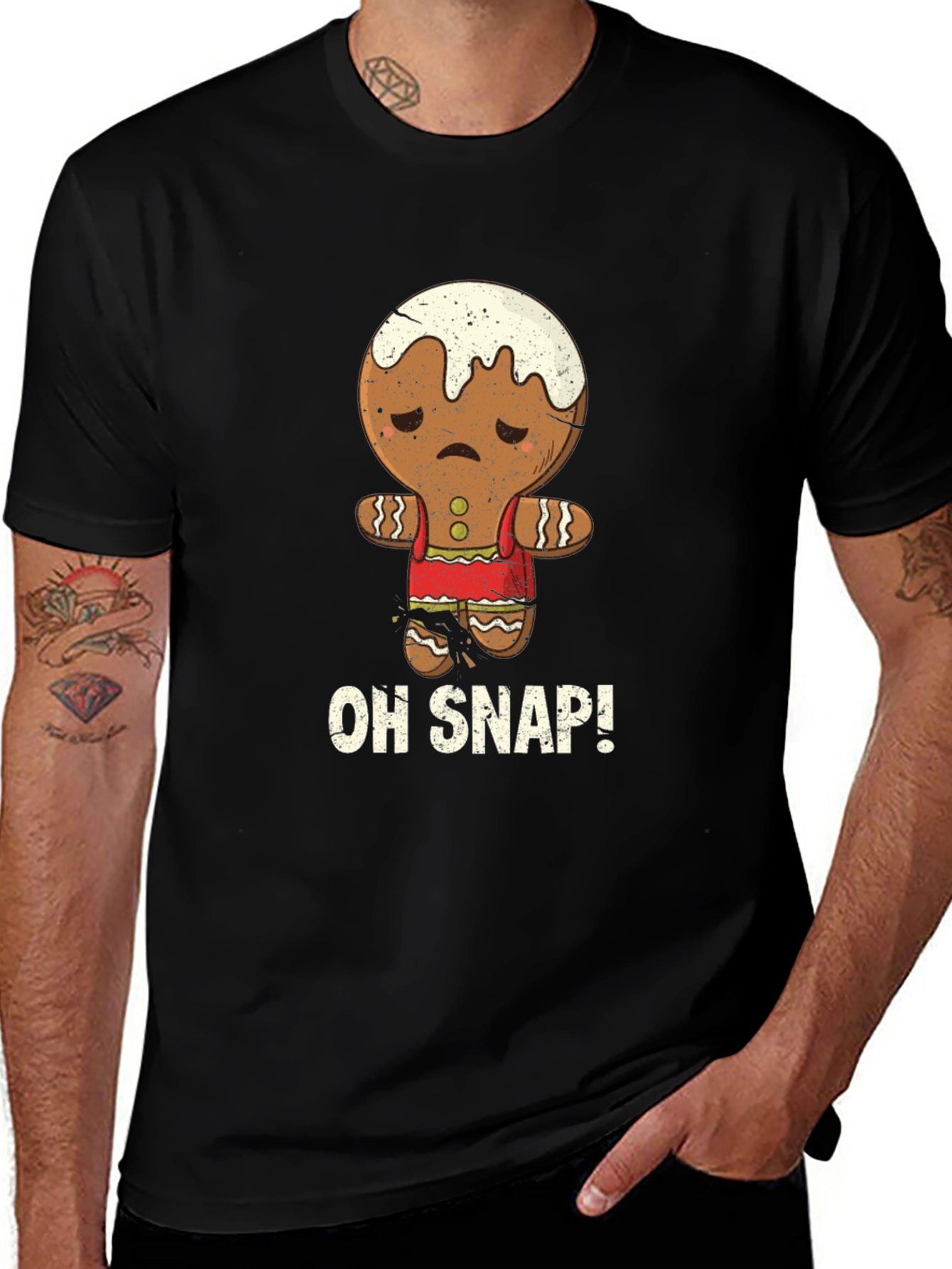 Oh Snap! Funny Gingerbread Man Graphic Tee