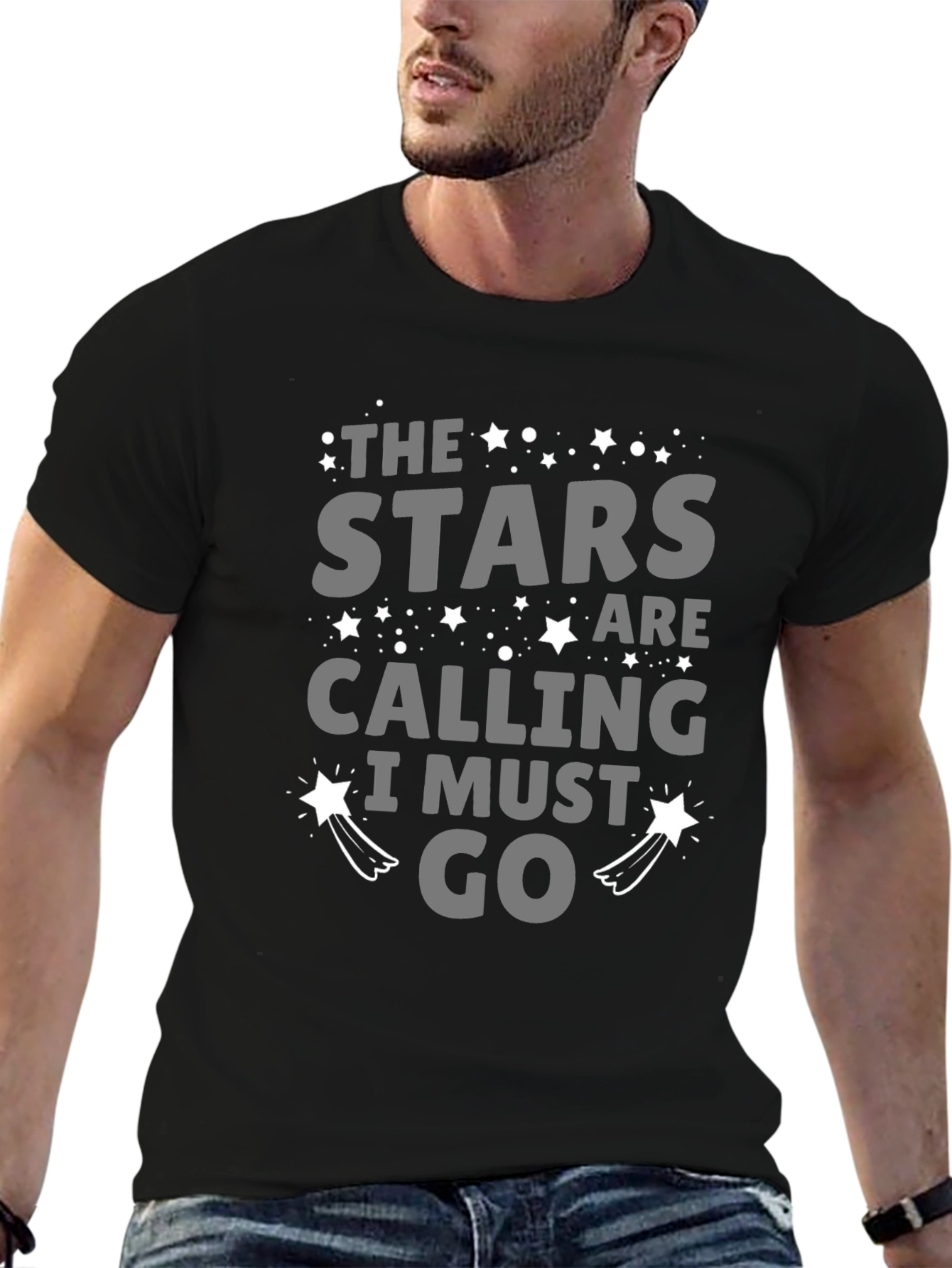 The Stars Are Calling Mens Black T-Shirt