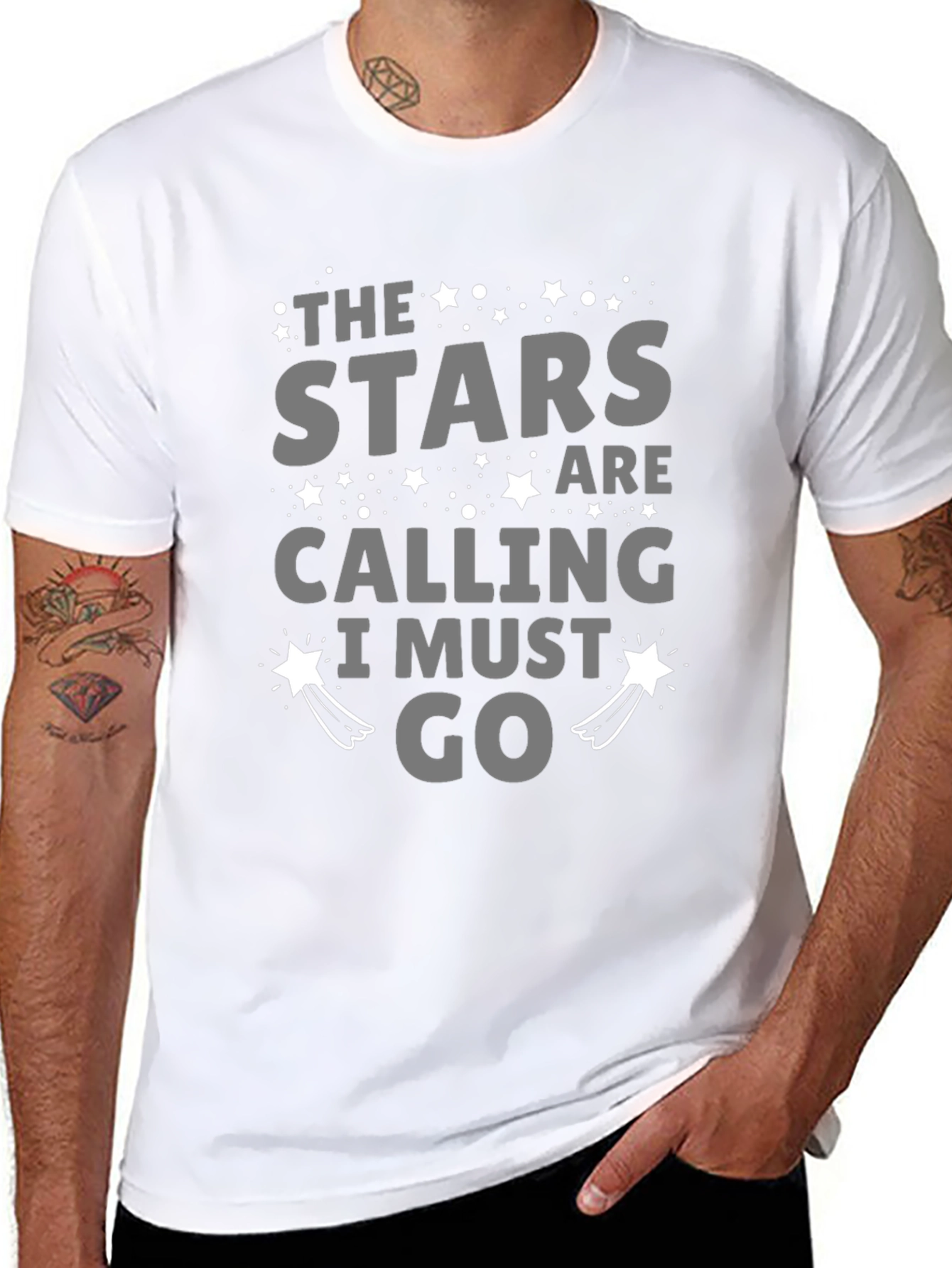 The Stars Are Calling Mens Black T-Shirt