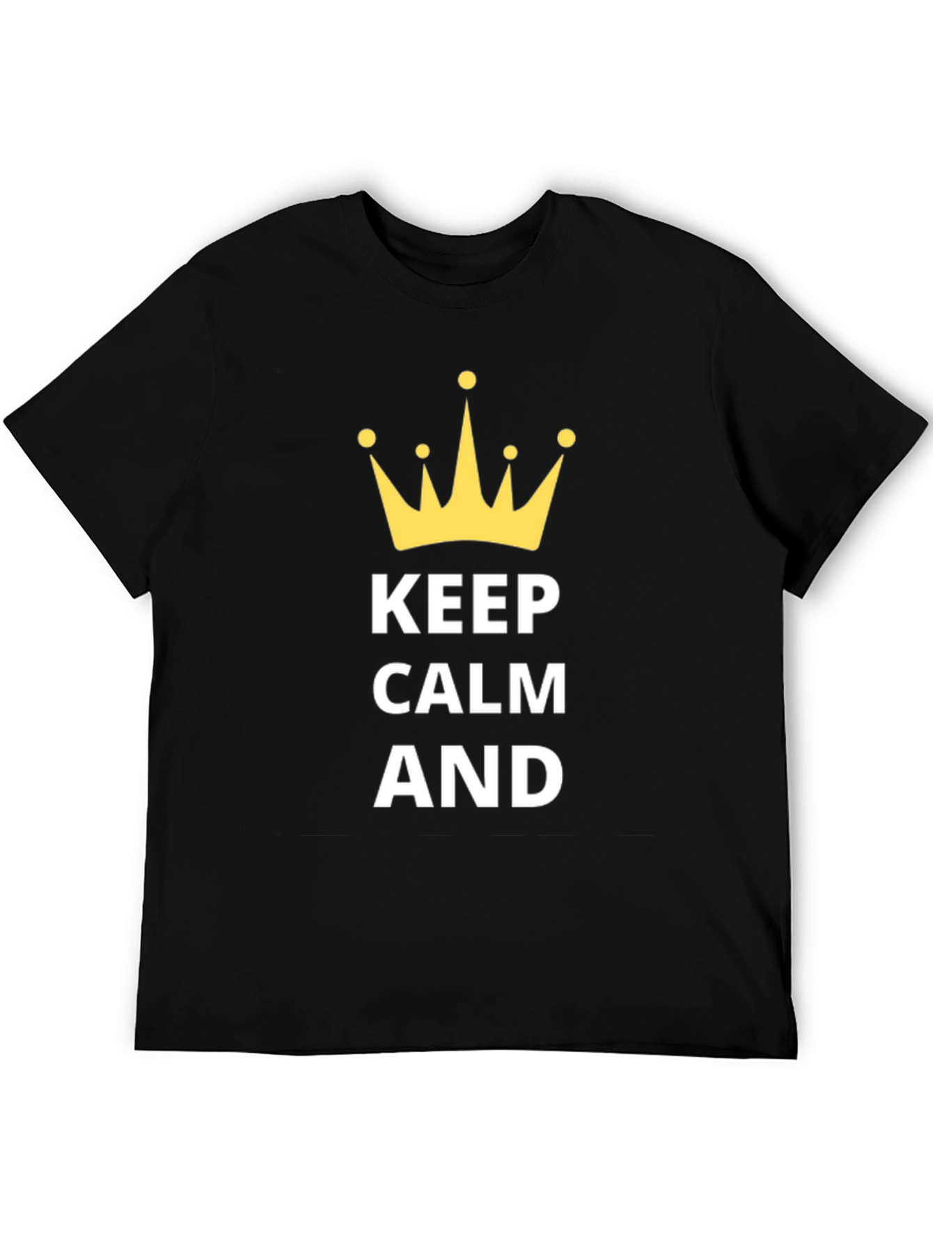 Keep Calm T-Shirt - Mens Black Crown Graphic Tee