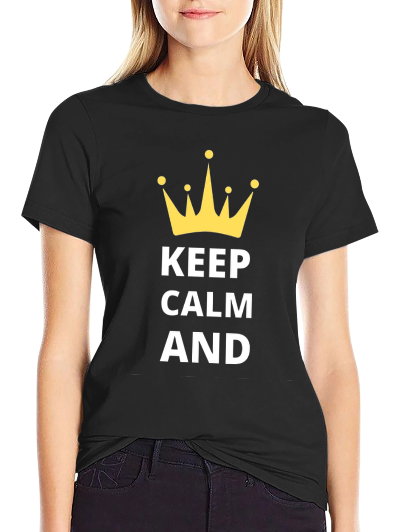Keep Calm T-Shirt - Mens Black Crown Graphic Tee