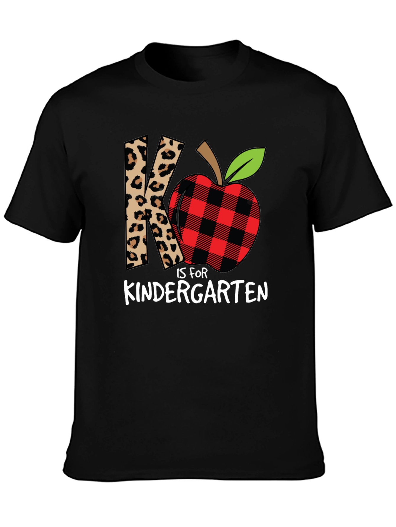 Kindergarten Teacher Leopard Apple T-Shirt