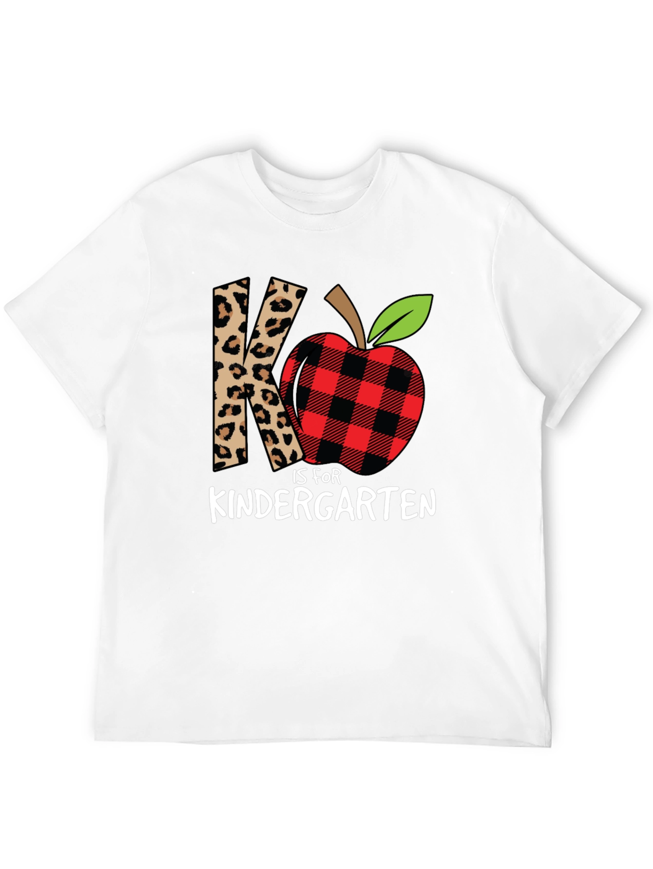 Kindergarten Teacher Leopard Apple T-Shirt