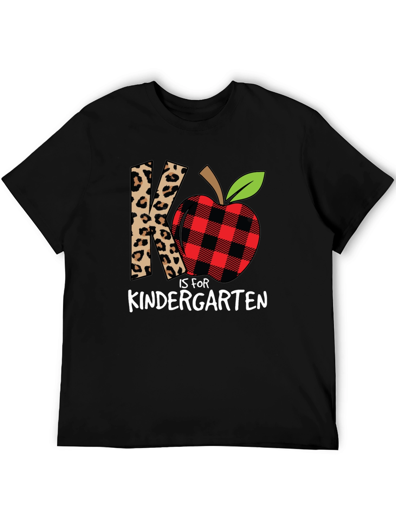 Kindergarten Teacher Leopard Apple T-Shirt