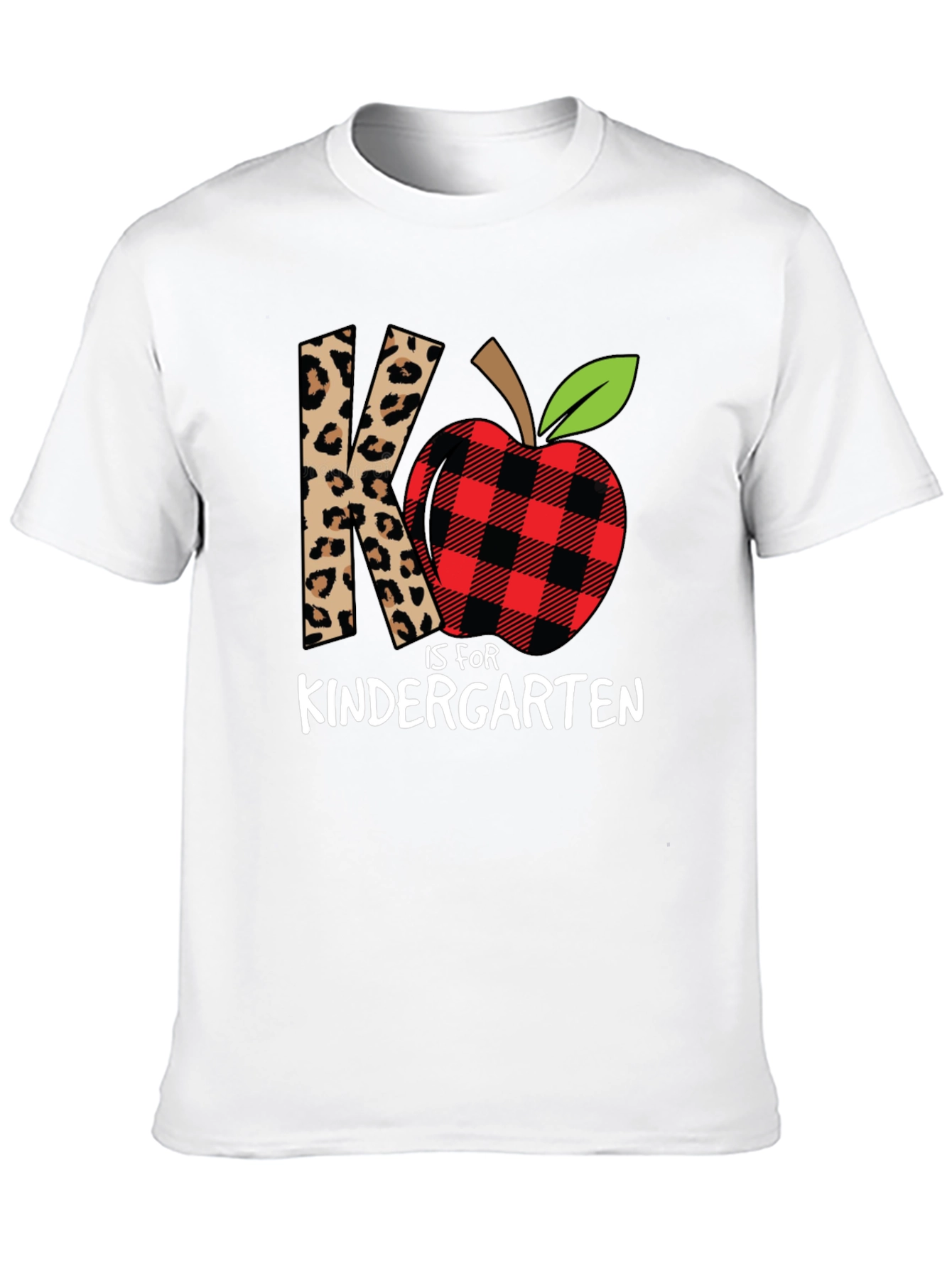 Kindergarten Teacher Leopard Apple T-Shirt