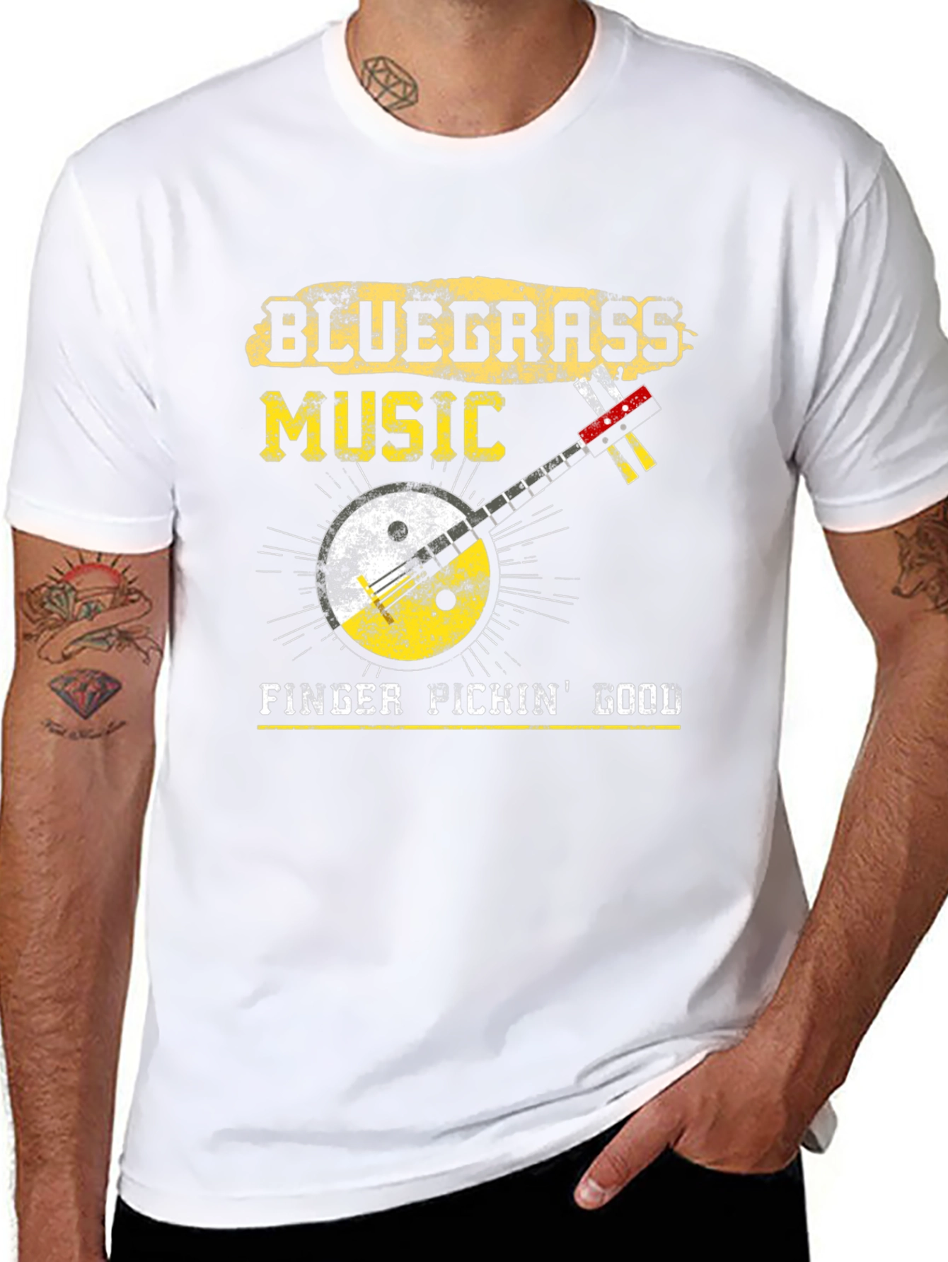 Bluegrass Music Banjo Graphic T-Shirt